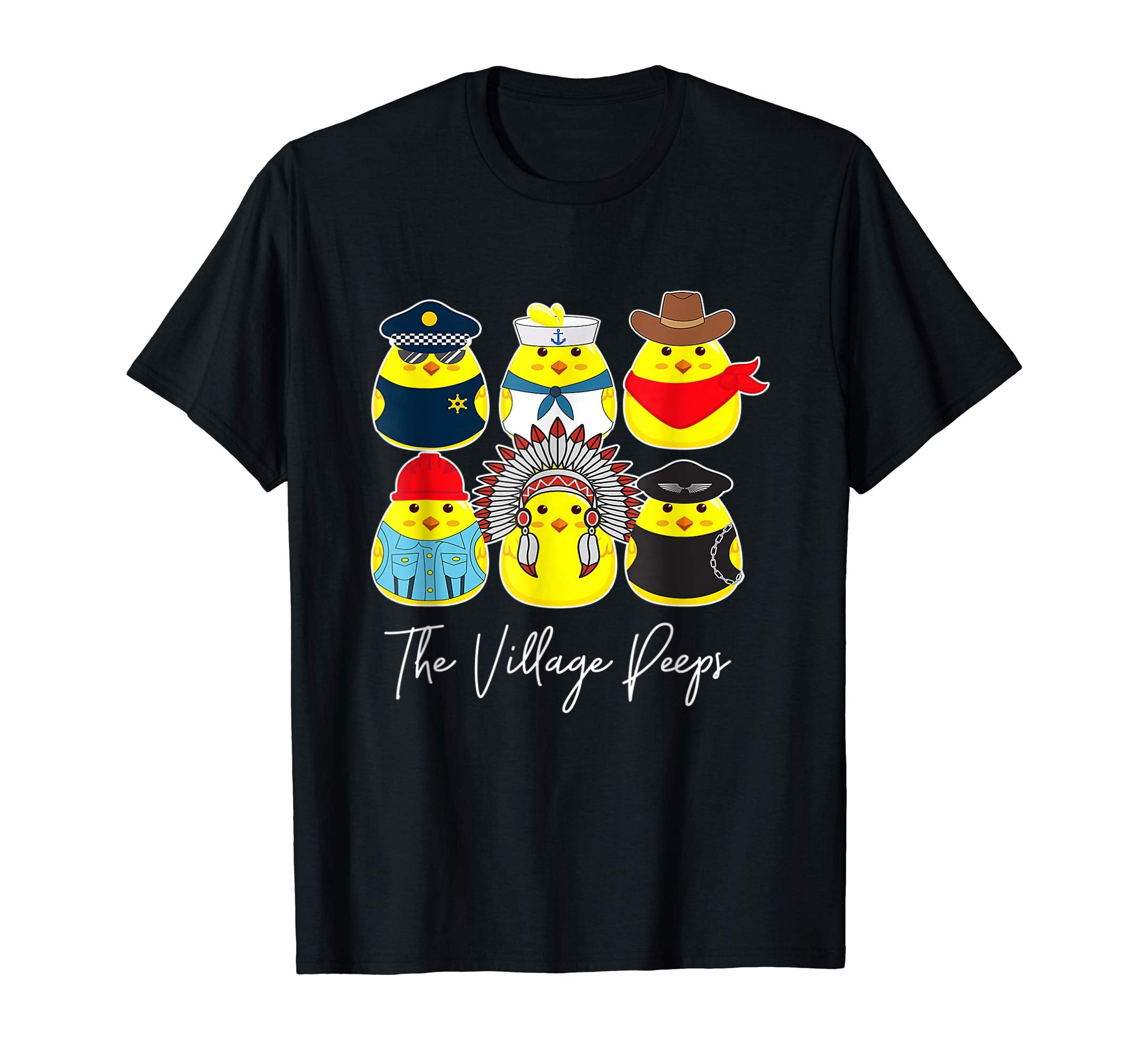 Funny Easter Shirt Village Peeps Cute Chick Tshirt Bunny