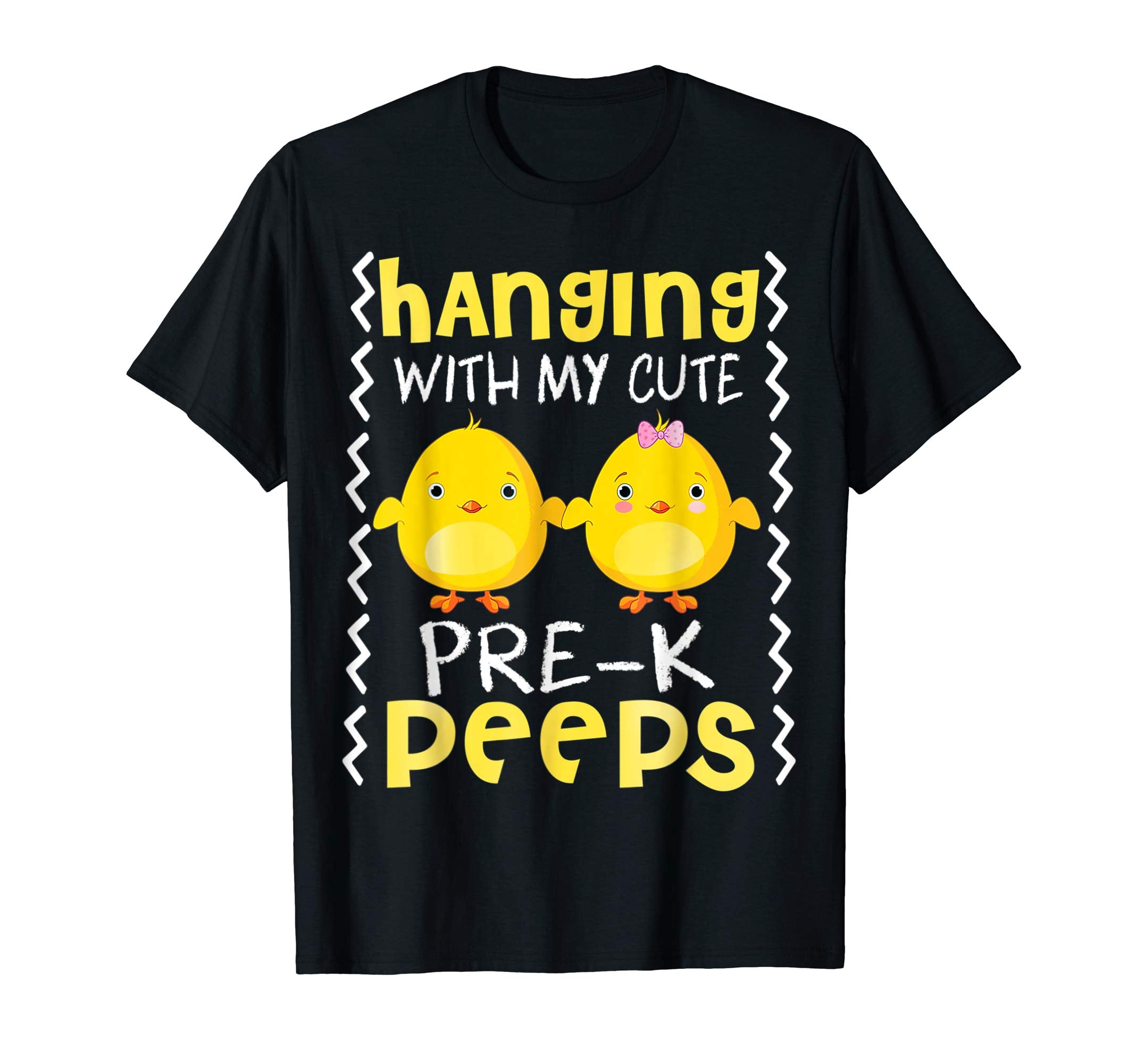 Hanging With My Cute Prek Peeps Teacher Easter Day Shirt