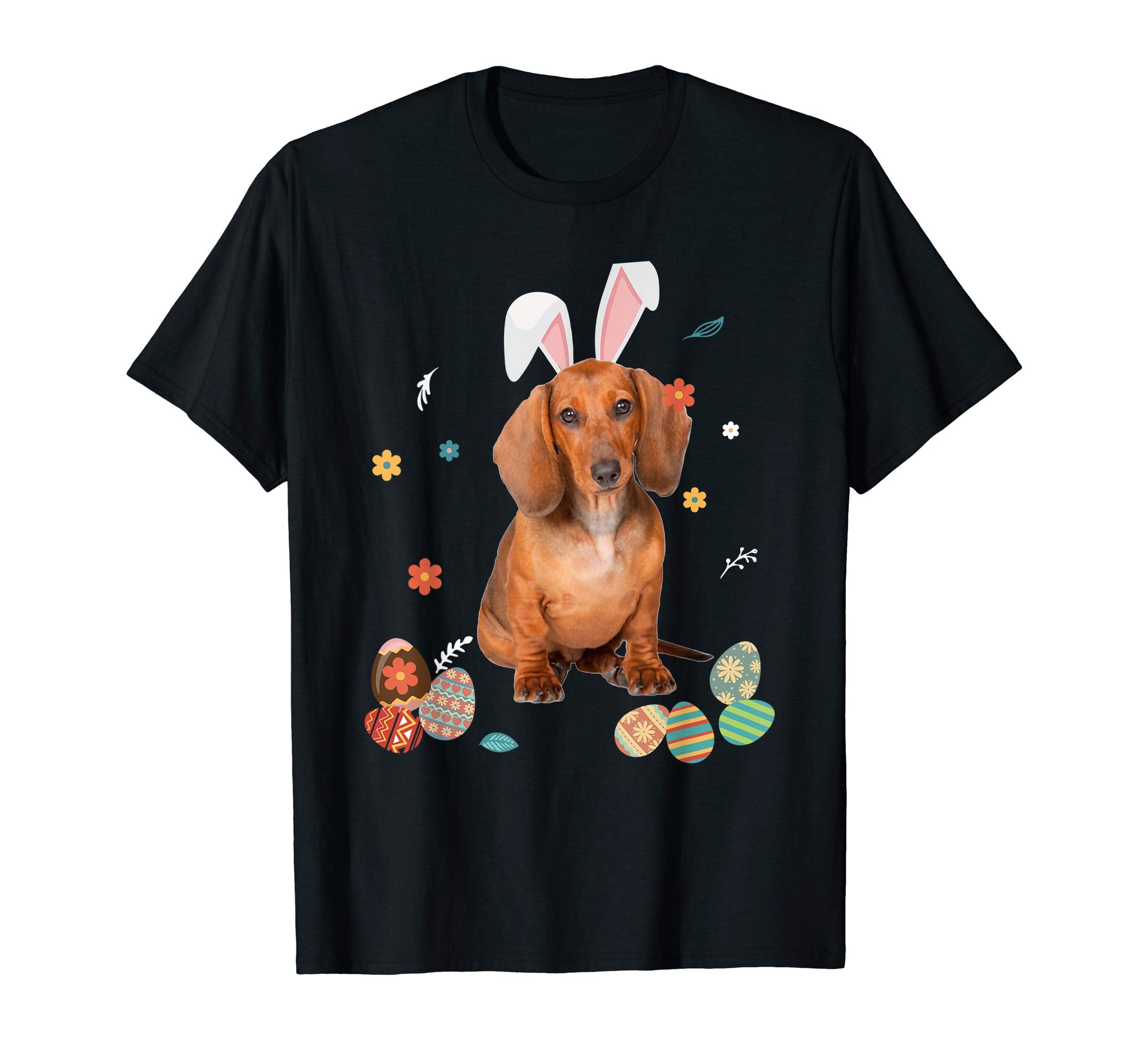Dachshund Bunny Rabbit Happy Easter Day T-Shirt
