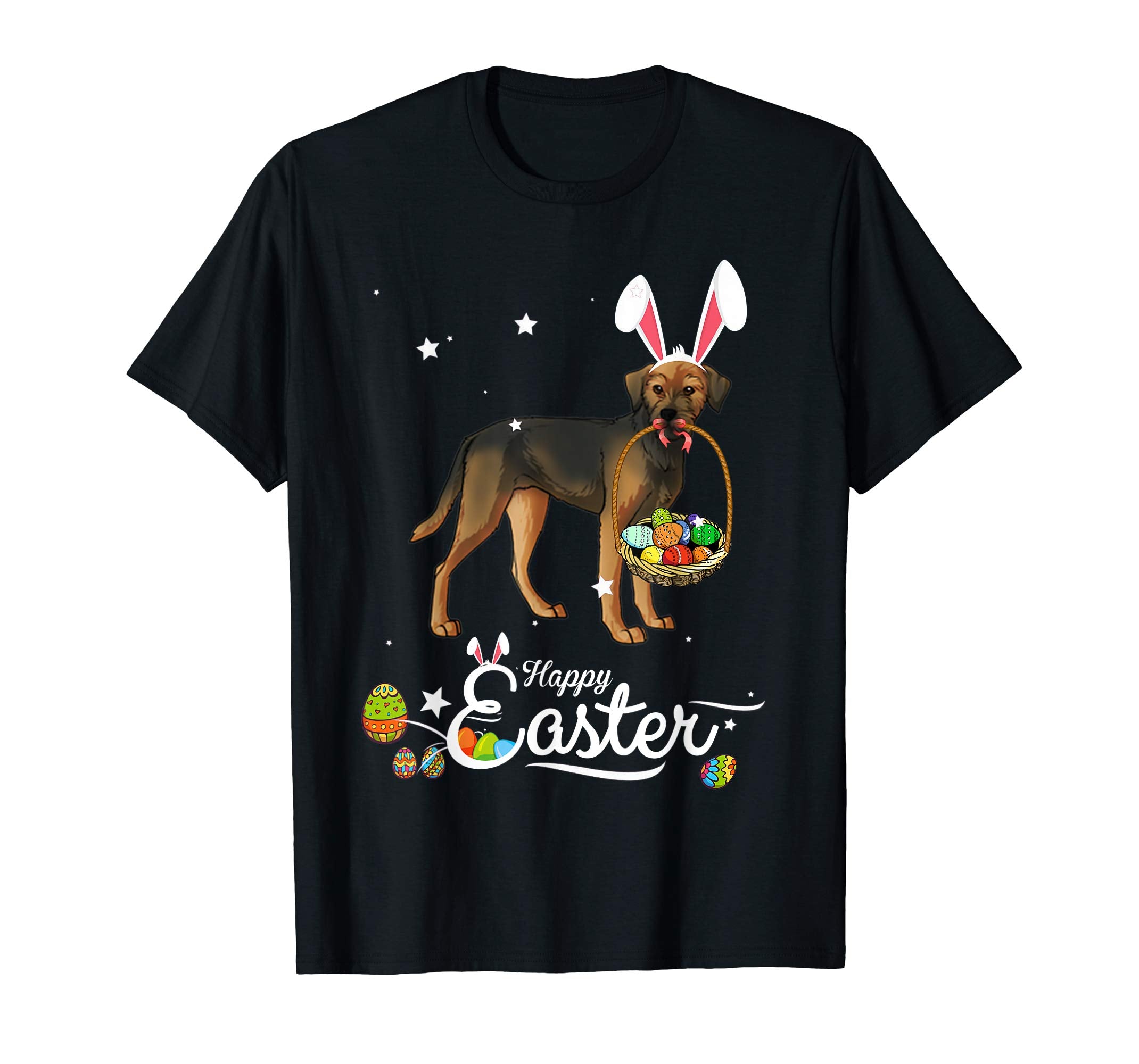 Border Terrier Dog With Bunny Hat Easter Costume T Shirt