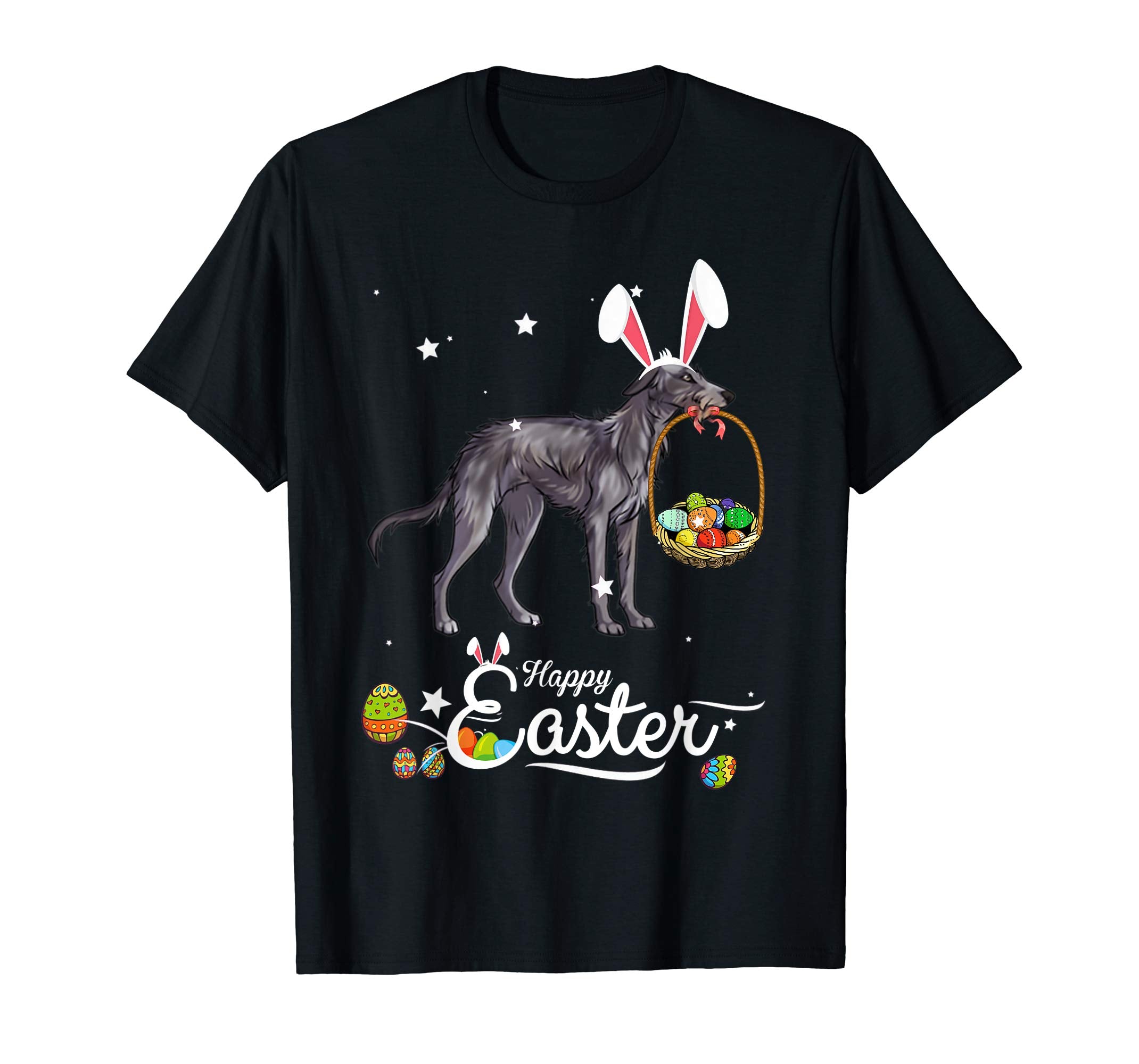 Scottish Deerhound Dog With Bunny Hat Easter Costume T Shirt