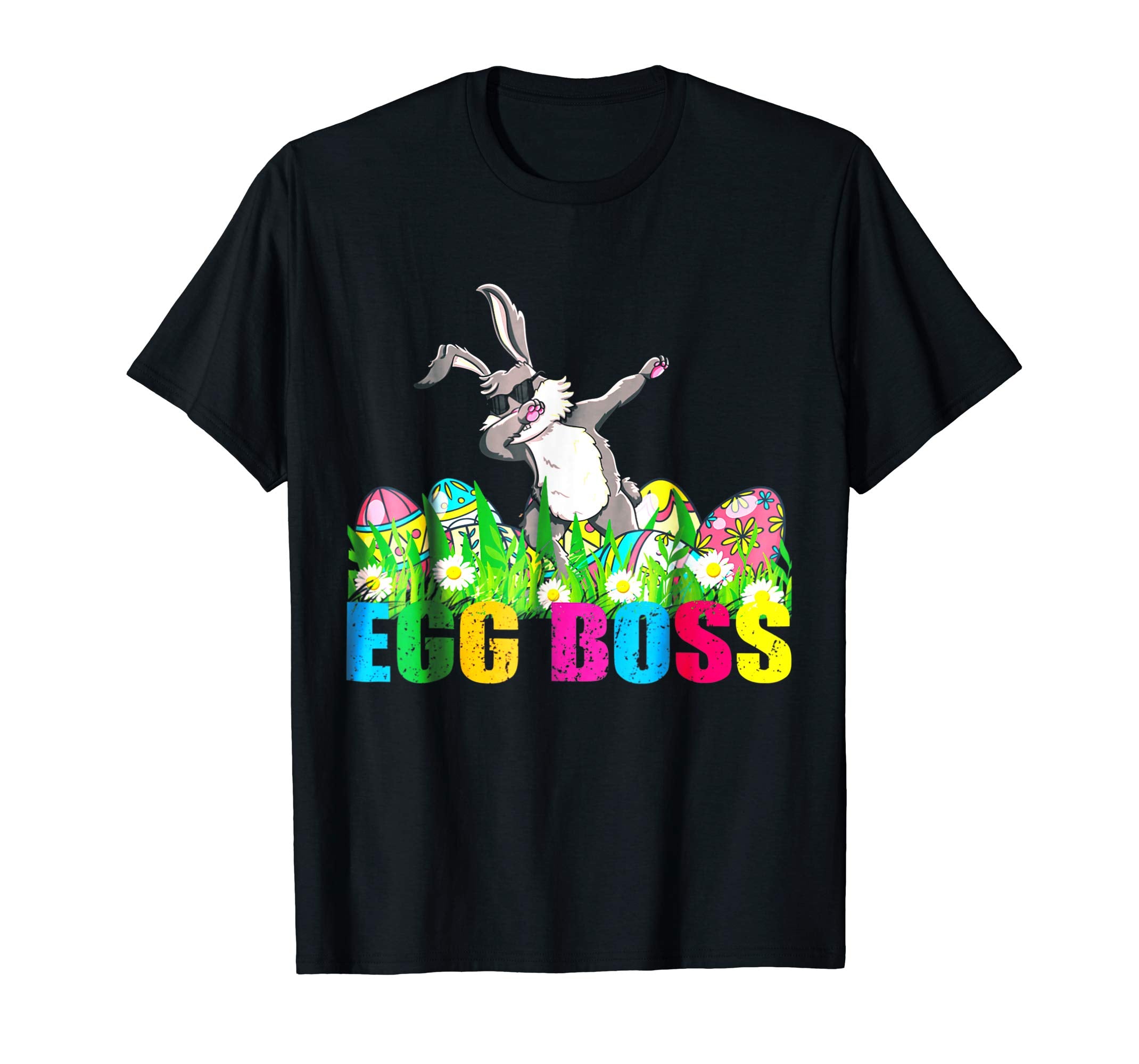 Dabbing Egg Boss Easter Bunny T Shirt For Kids Toddlers Boy