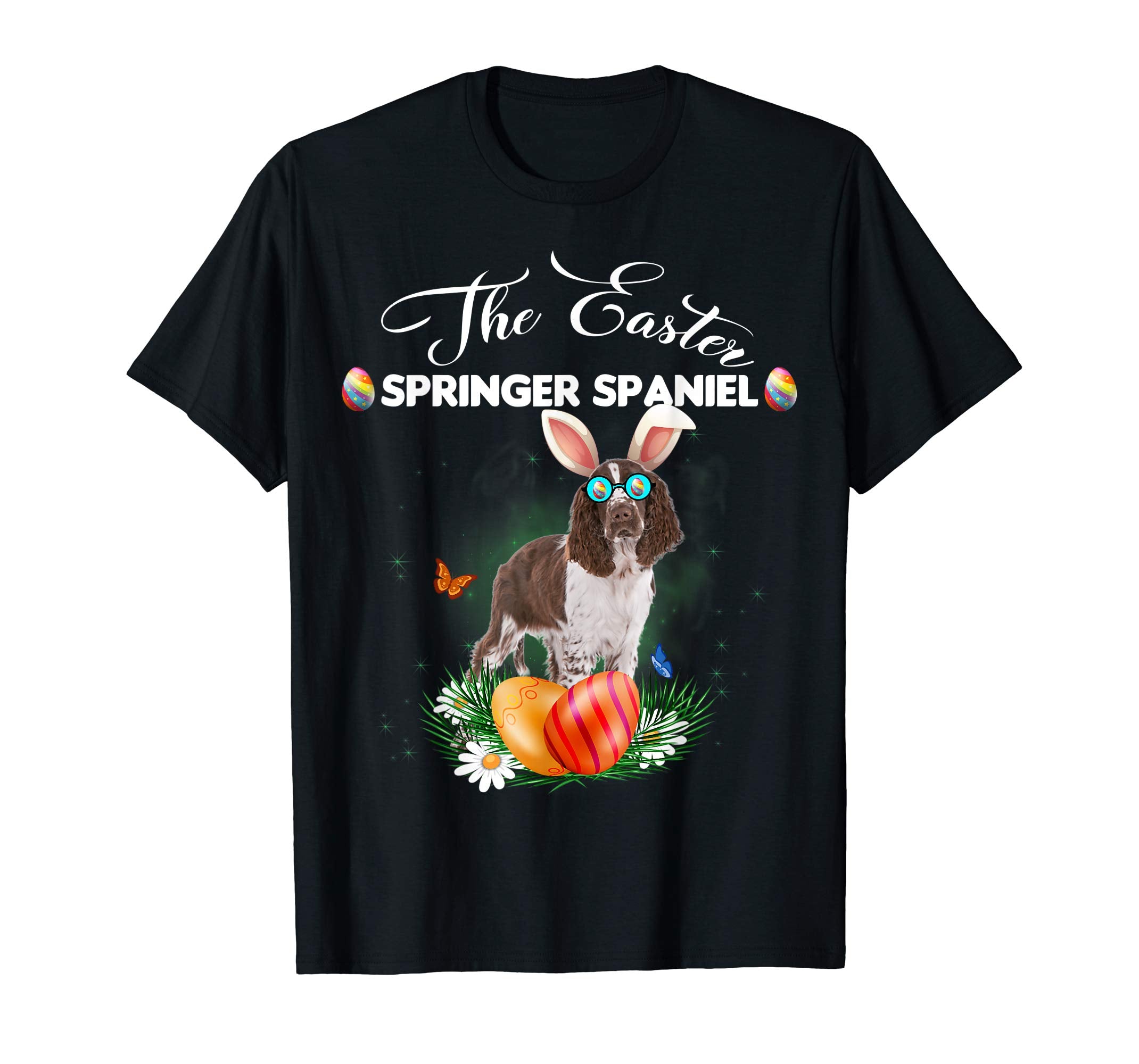 Springer Spaniel Bunny Easter Day Dog Gifts T-Shirt