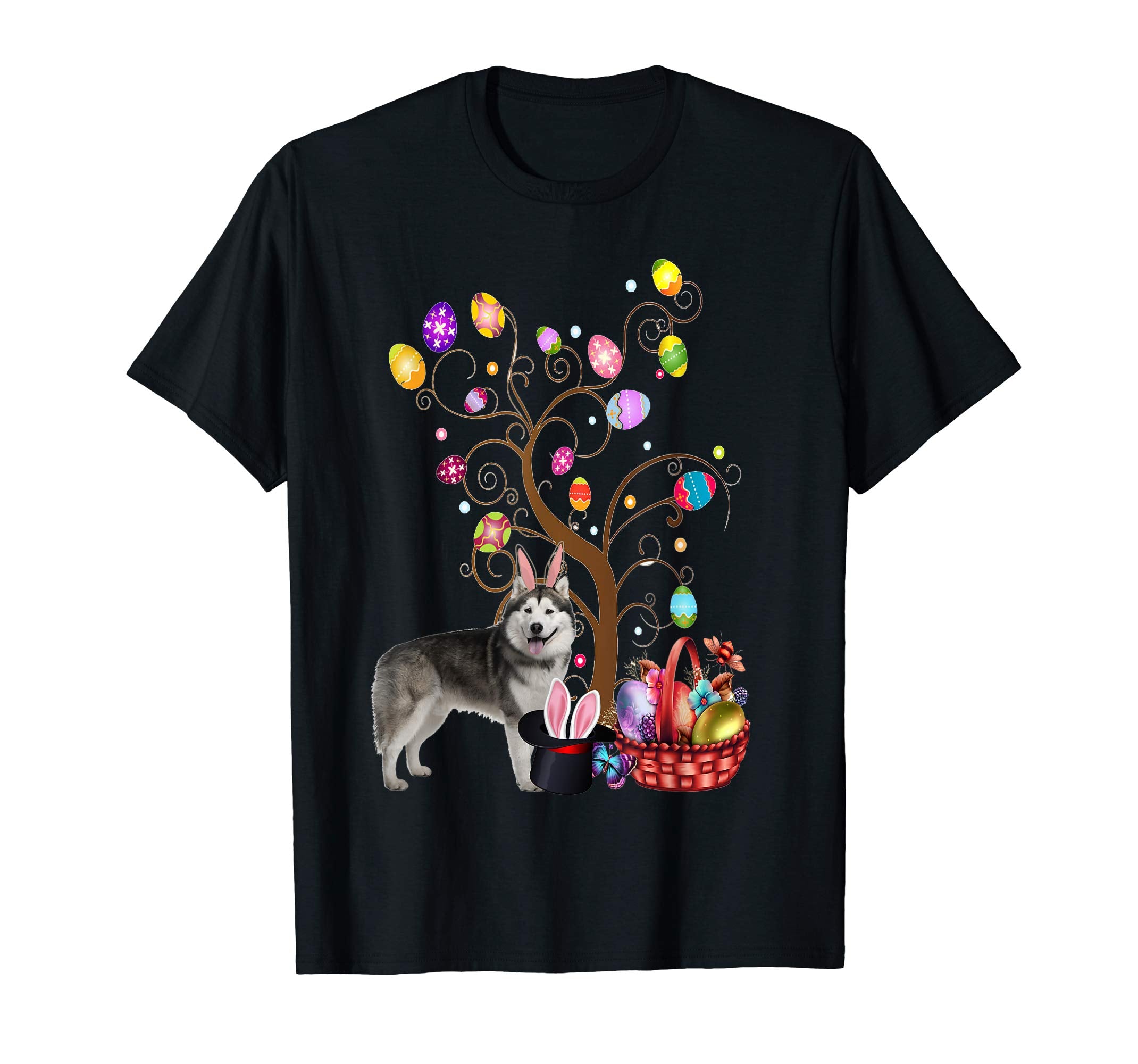 Bunny Alaskan Malamute Easter Day Hunting Egg Shirt Mom Gift