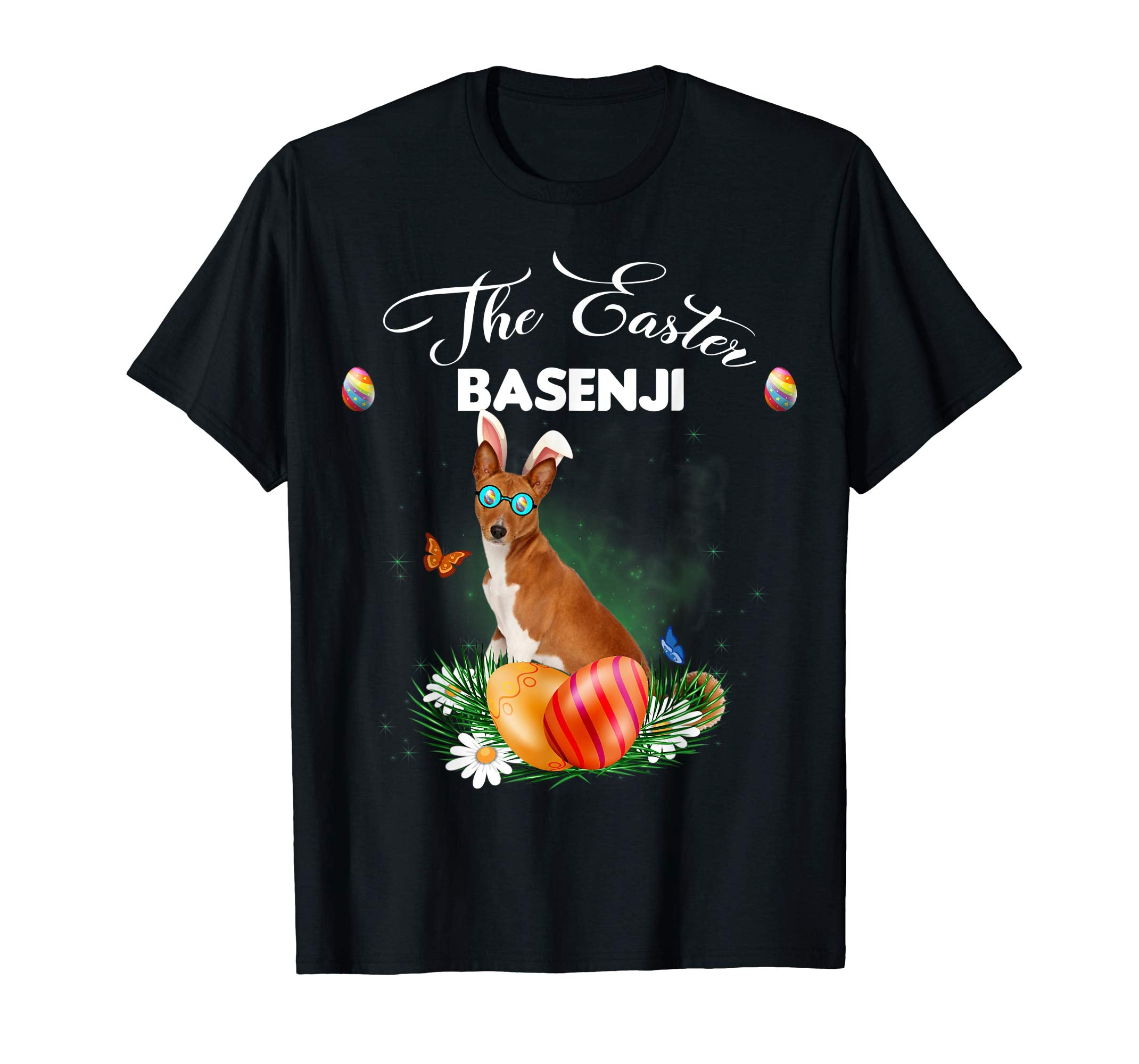 Basenji Bunny Easter Day Dog Gifts T-Shirt