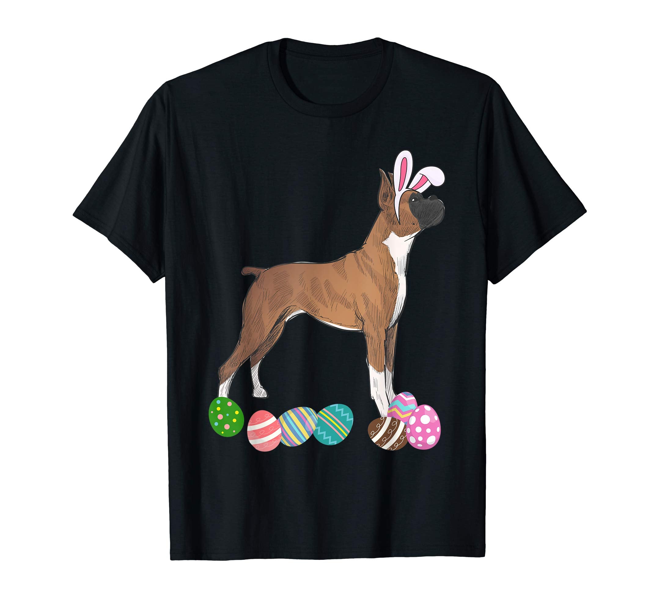 Funny Boxer Dressed As Easter Bunny With Rabbit Ears T-Shirt