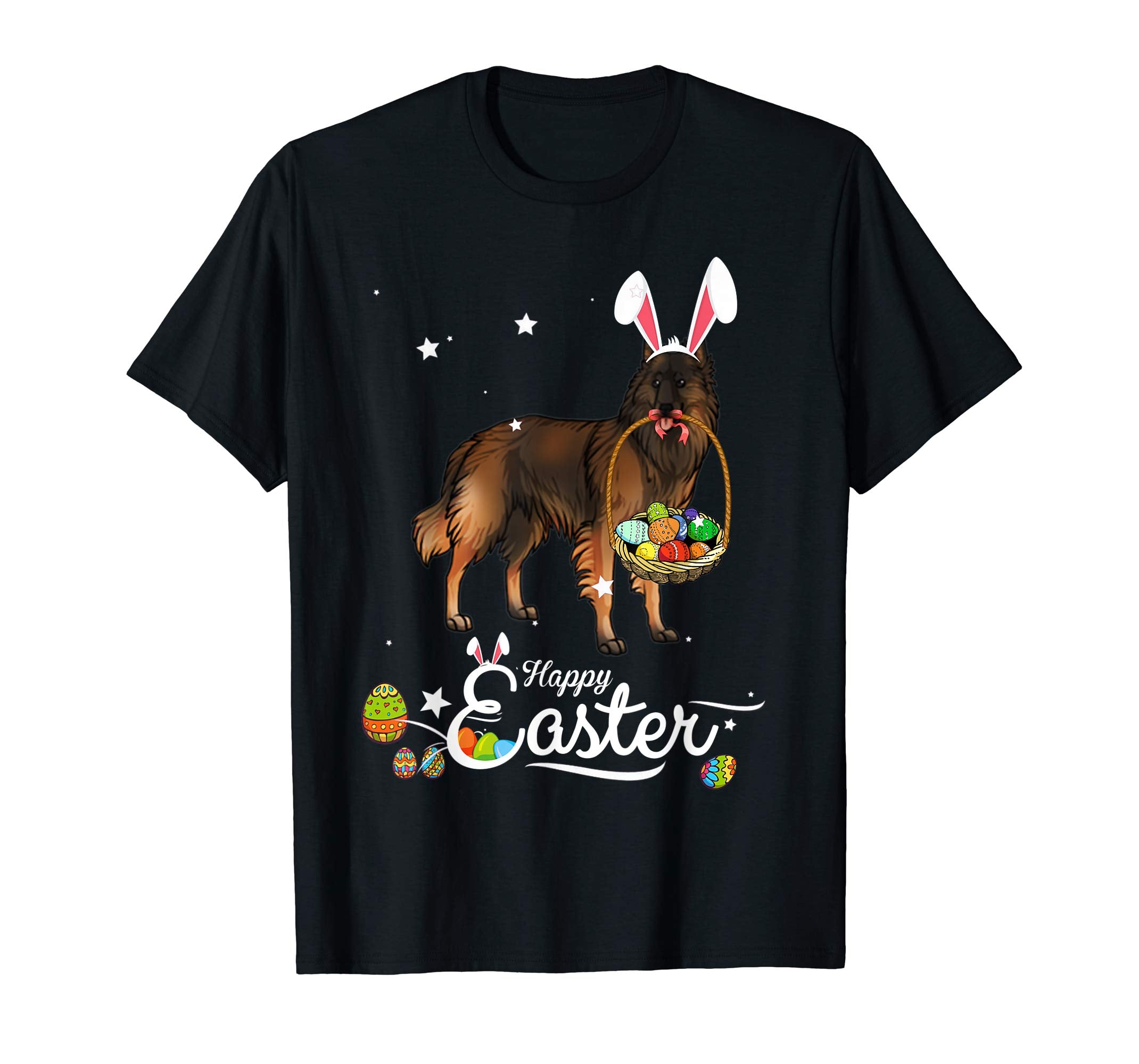 Belgian Tervuren Dog With Bunny Hat Easter Costume T Shirt