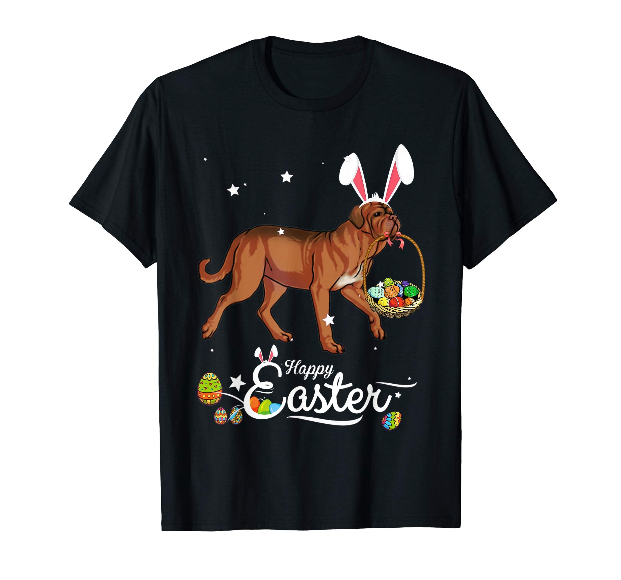 Dogue De Bordeaux Dog With Bunny Hat Easter Costume T Shirt