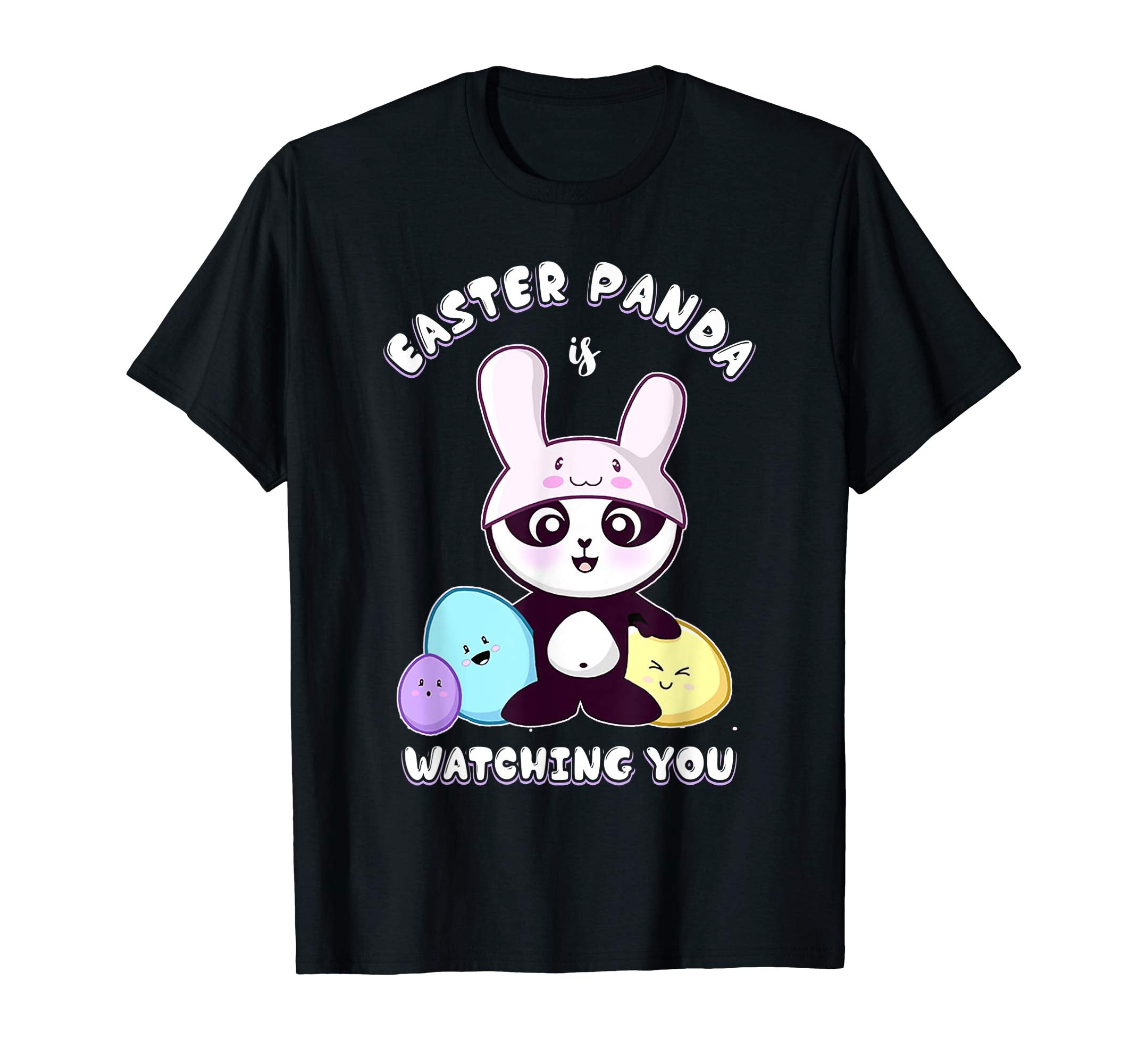 Easter Panda Is Watching You Stars Easter Eggs Funny T Shirt