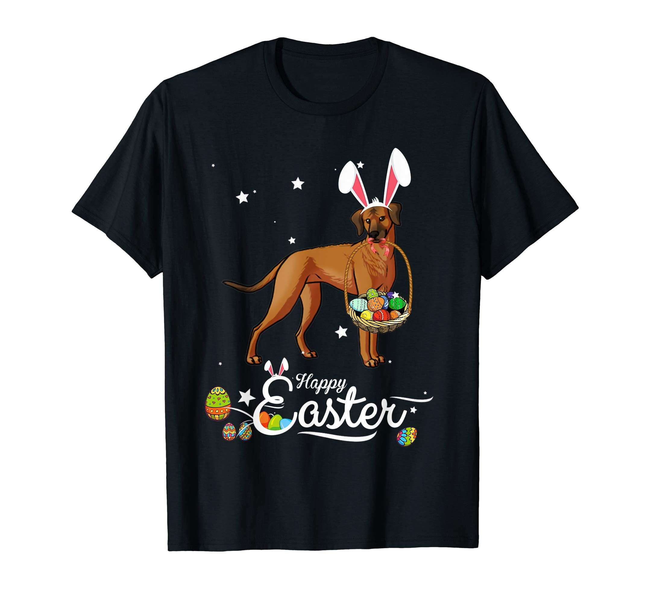 Rhodesian Ridgeback Dog With Bunny Hat Easter Costume Shirt