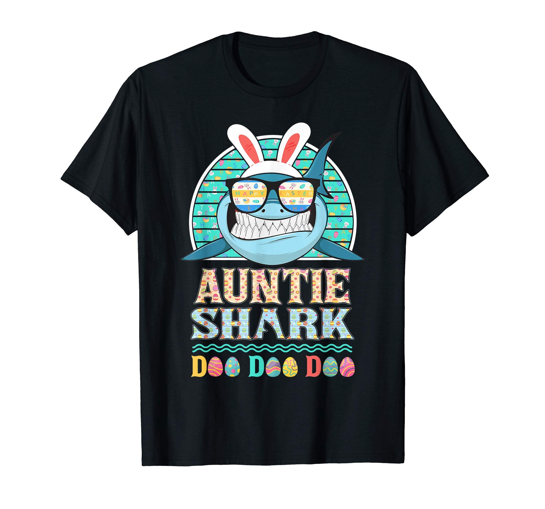 Funny Auntie Shark Happy Easter Day Gift Family Shirt