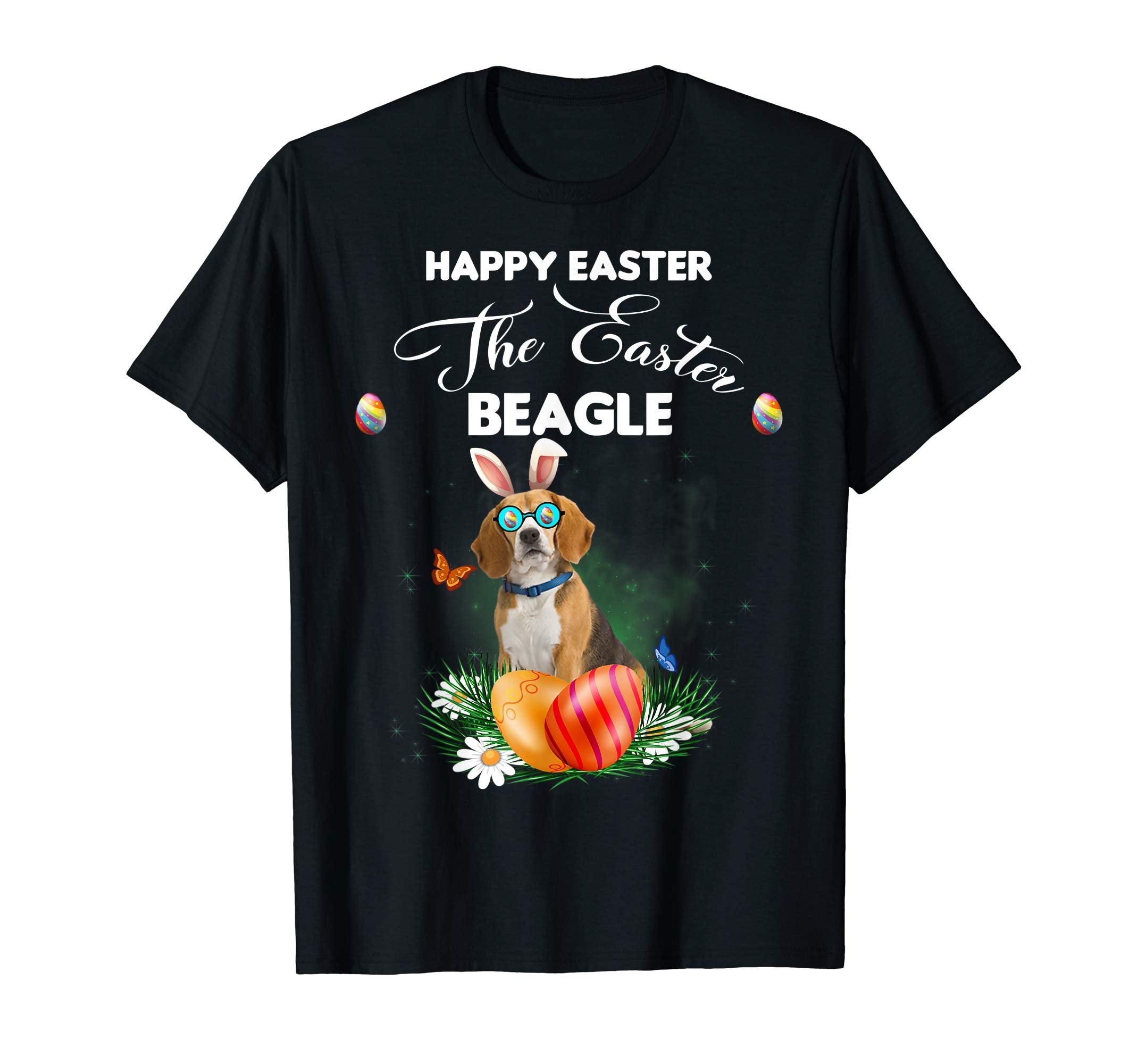 Beagle Dog Sunglass Bunny Happy Easter Day Tshirt