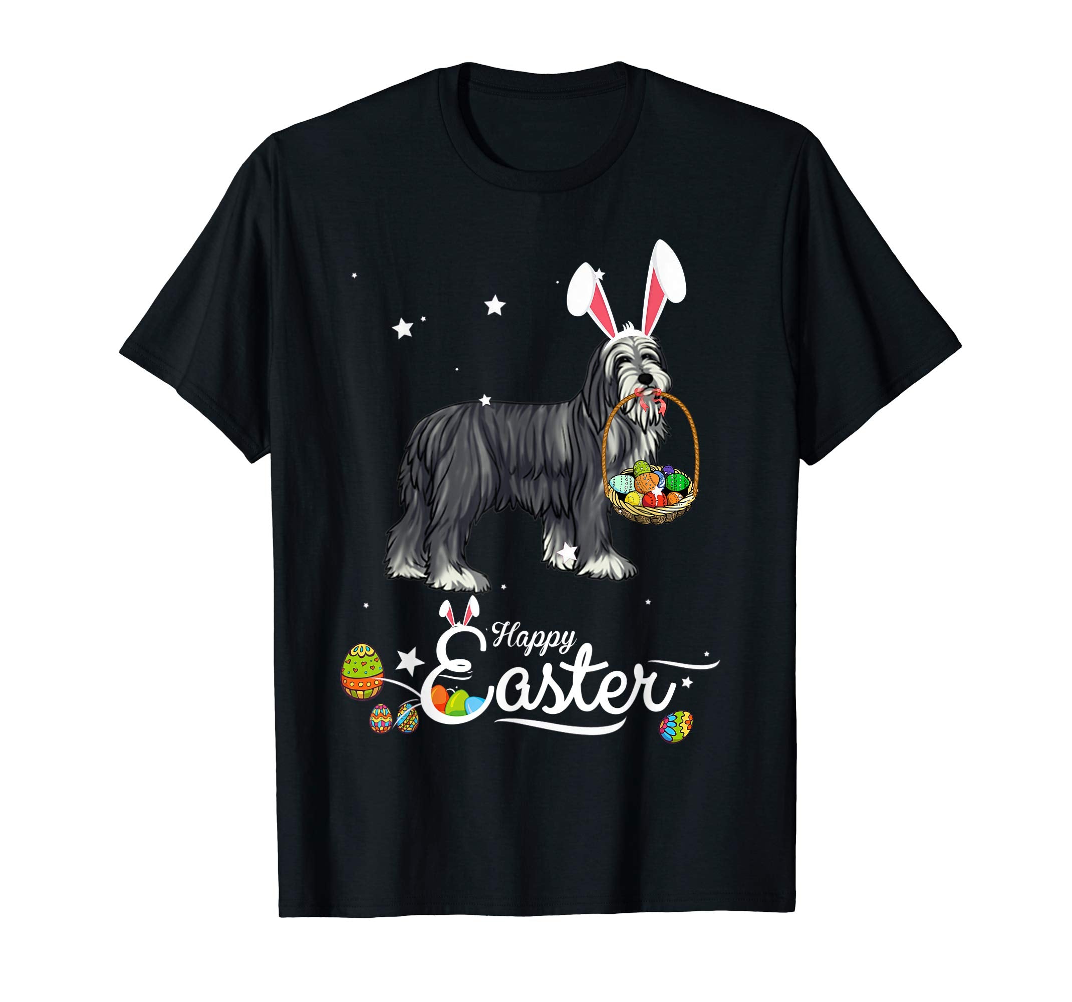 Bearded Collie Dog With Bunny Hat Easter Costume T Shirt