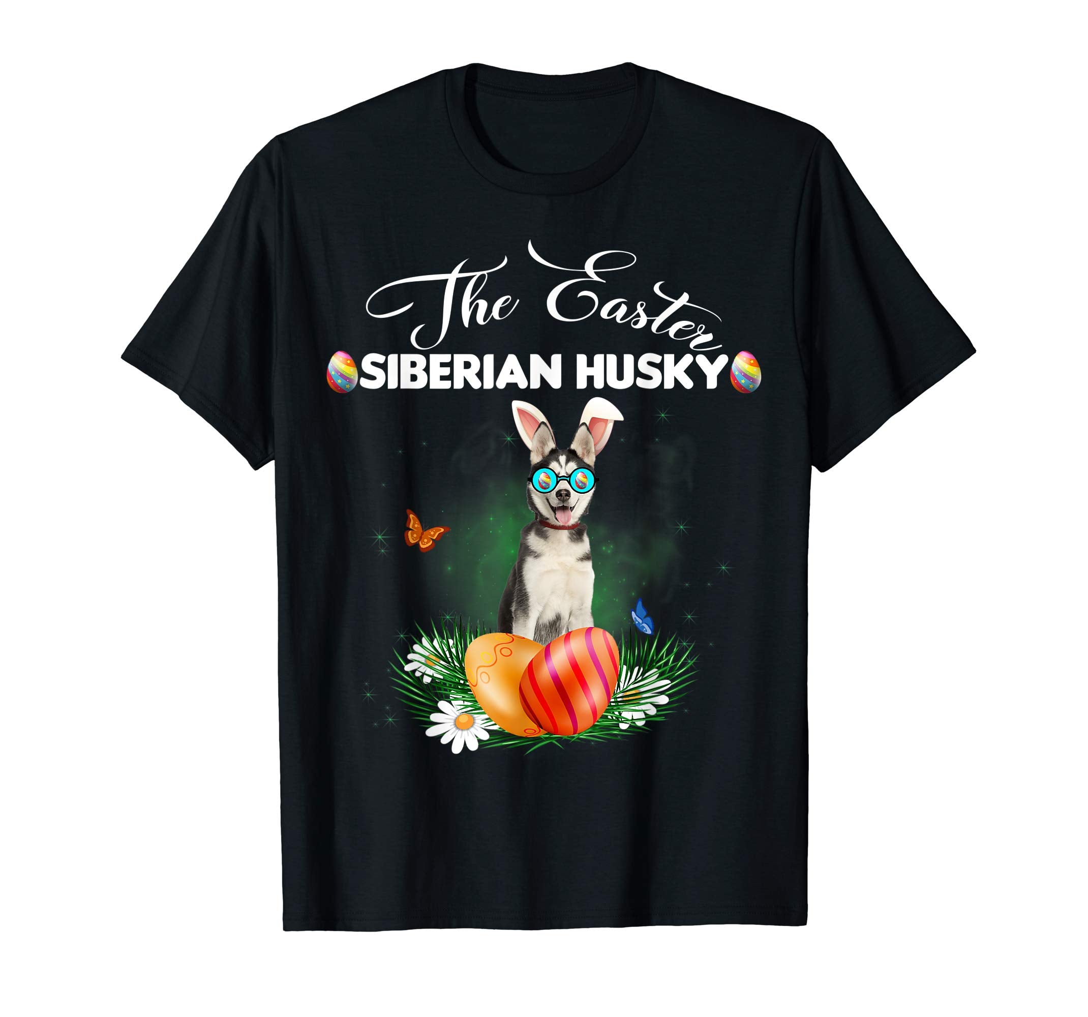 Siberian Husky Bunny Easter Day Dog Gifts T-Shirt