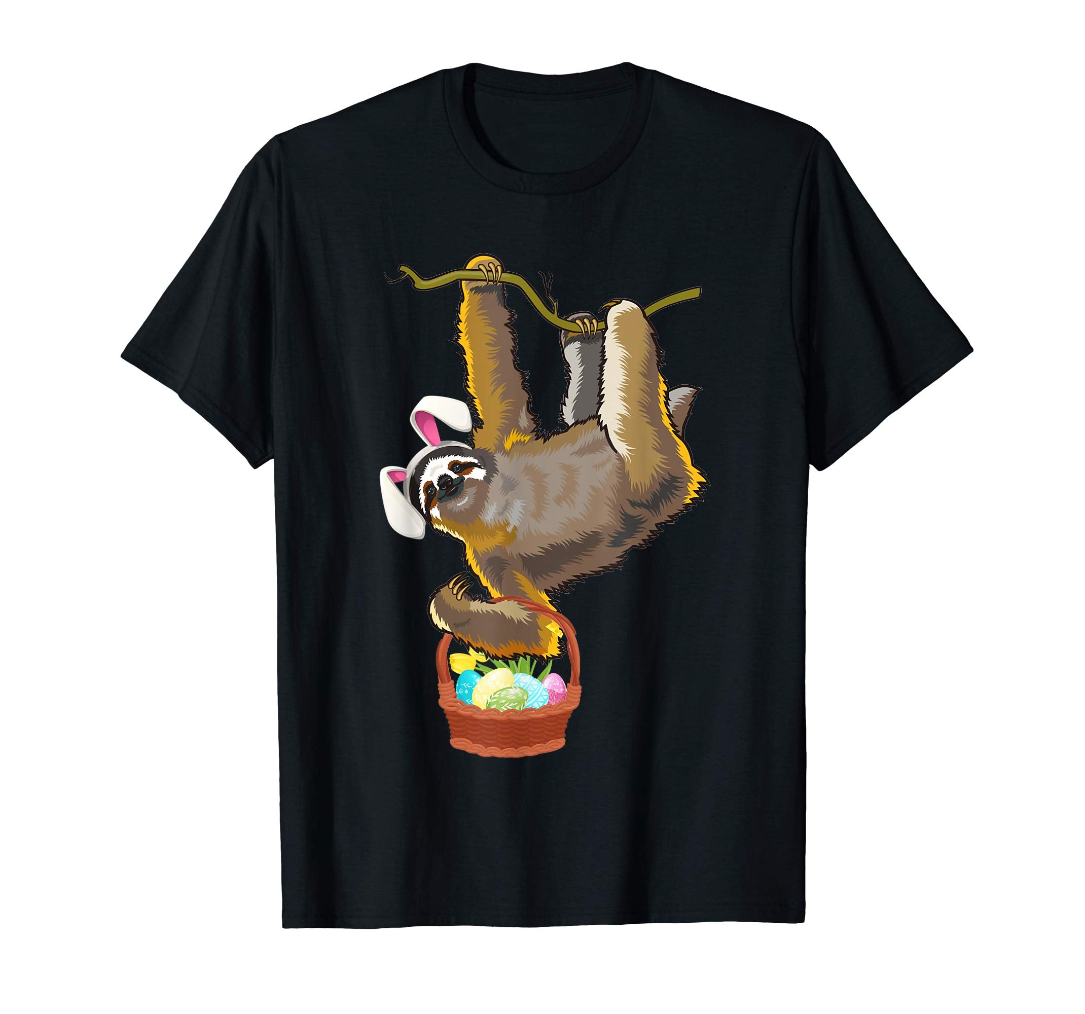 Easter Sloth Shirt Funny Sloth With Bunny Ears and Eggs
