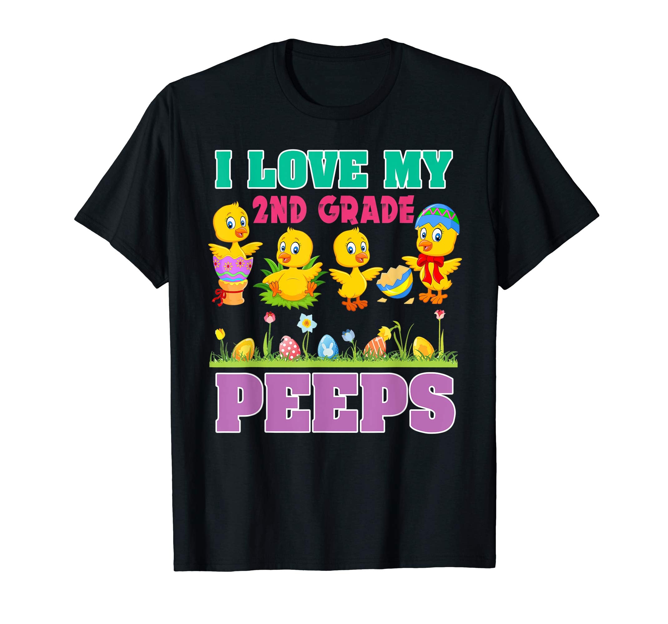 2nd Grade Teacher Easter Shirt Gift I Love 2nd Grade Peeps