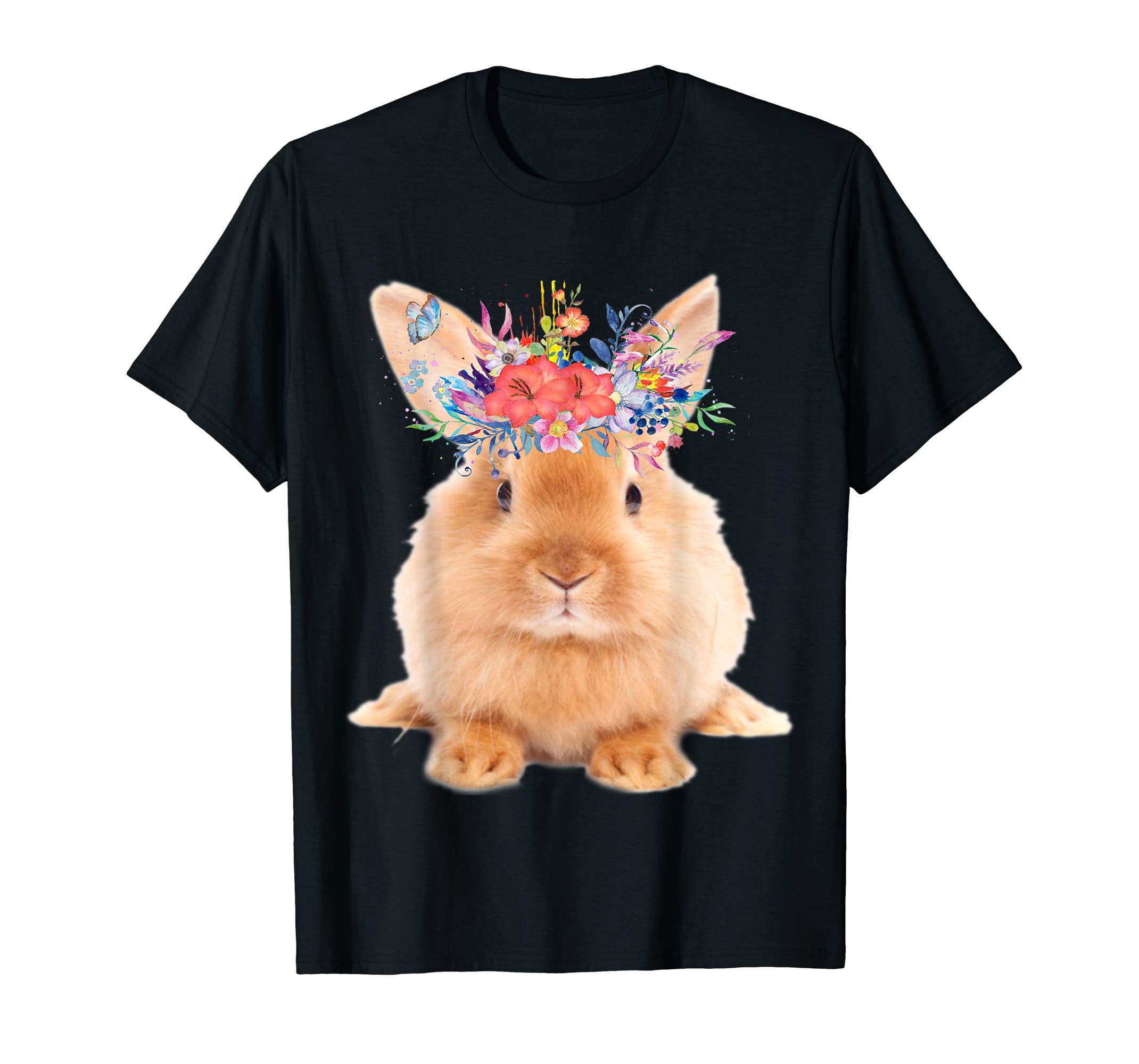 Floral Bunny Easter Womens Tshirt