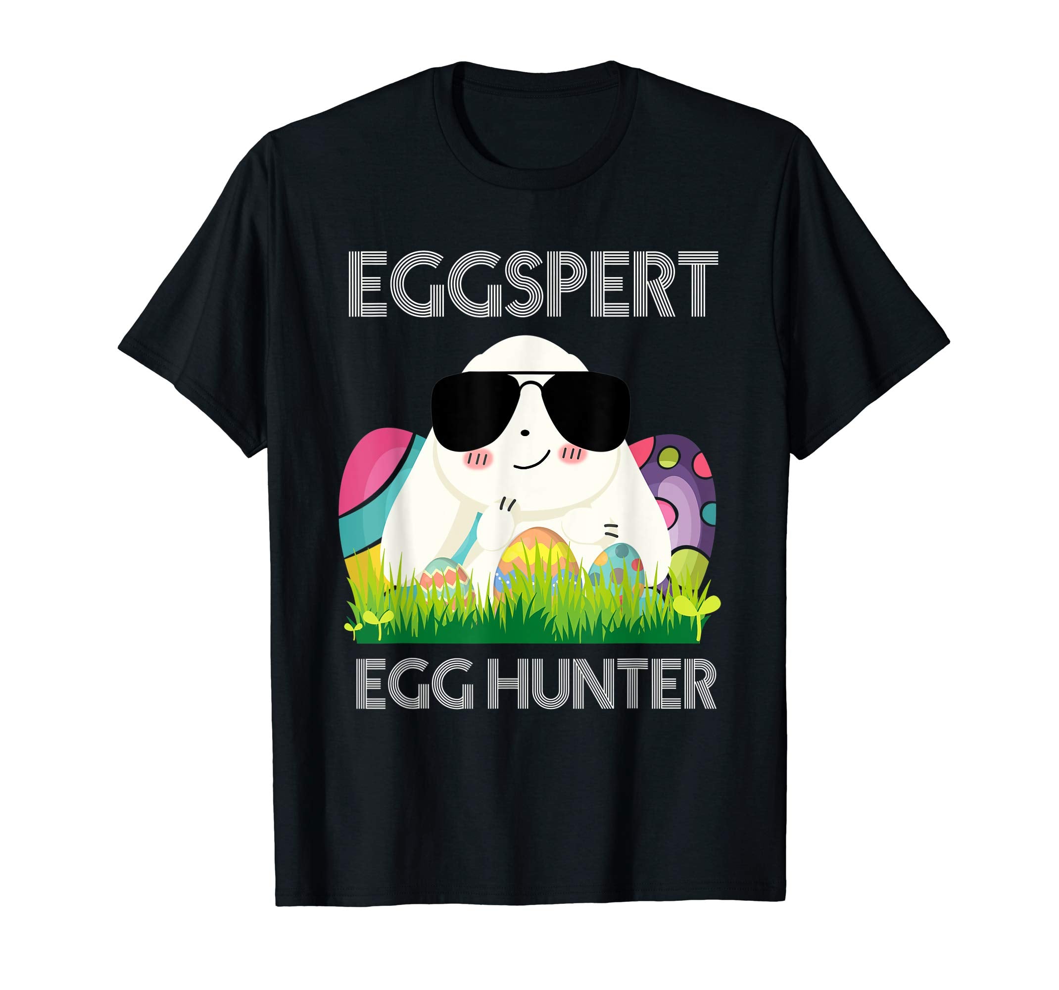 Eggspert Egg Hunter Easter Shirt Boys Girls Cool Bunny