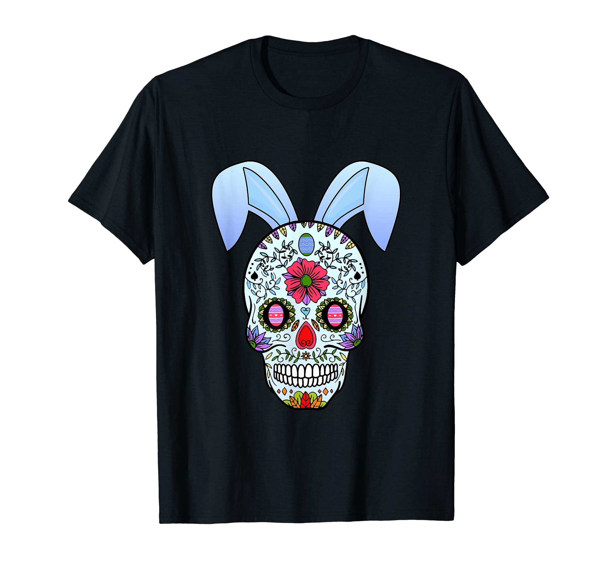 Funny Bunny Sugar Skull Easter Day T-Shirt Gift Day Of Dead
