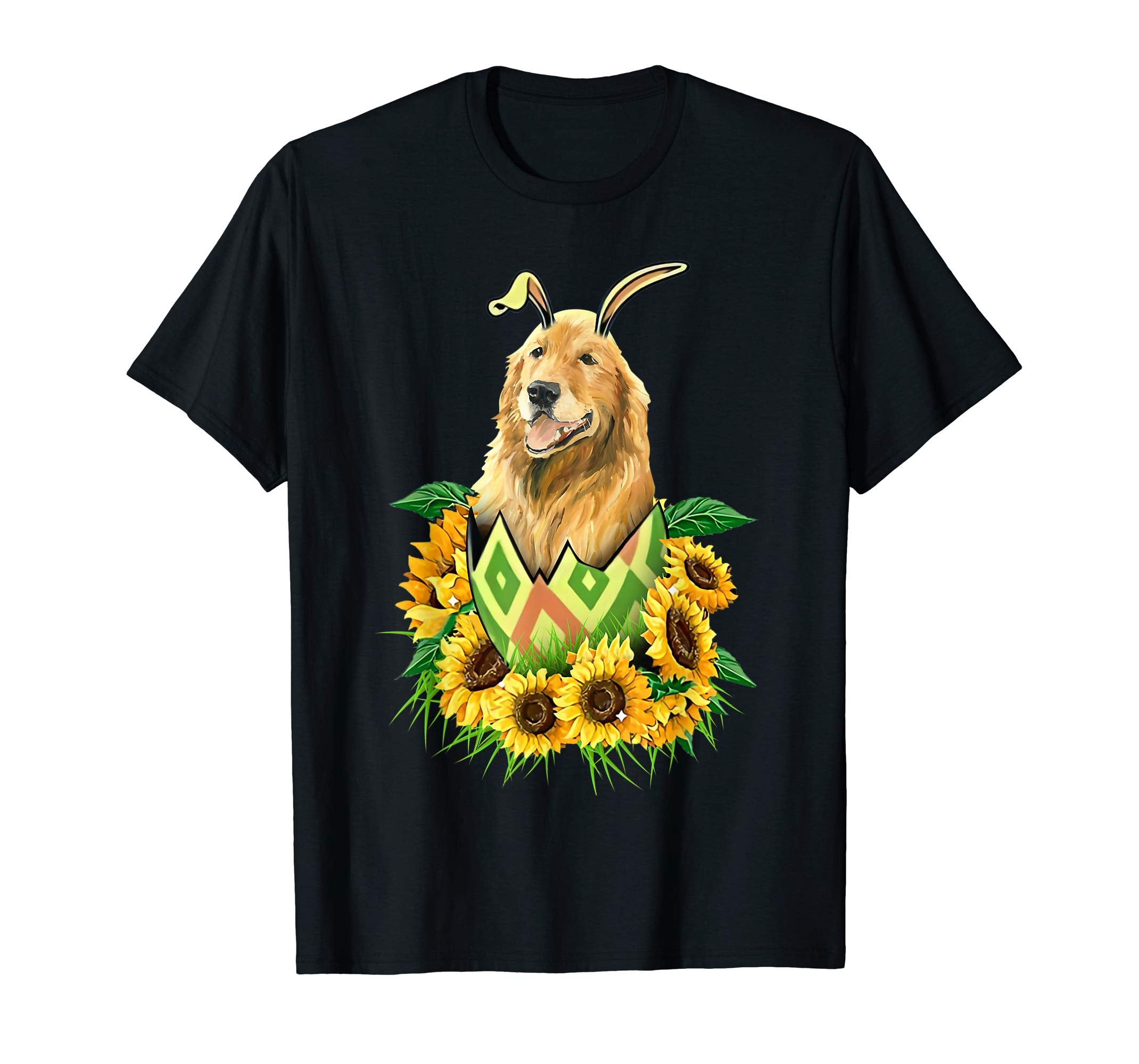 Golden Ritriever dog sunflower easter shirt