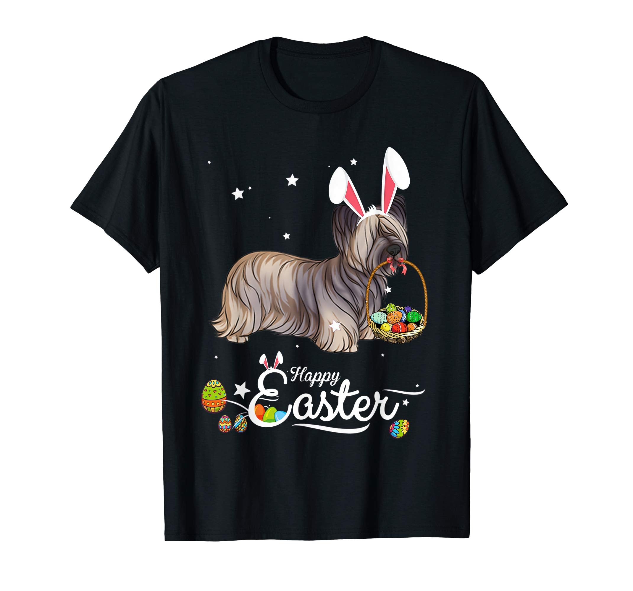 Skye Terrier Dog With Bunny Hat Easter Costume T Shirt