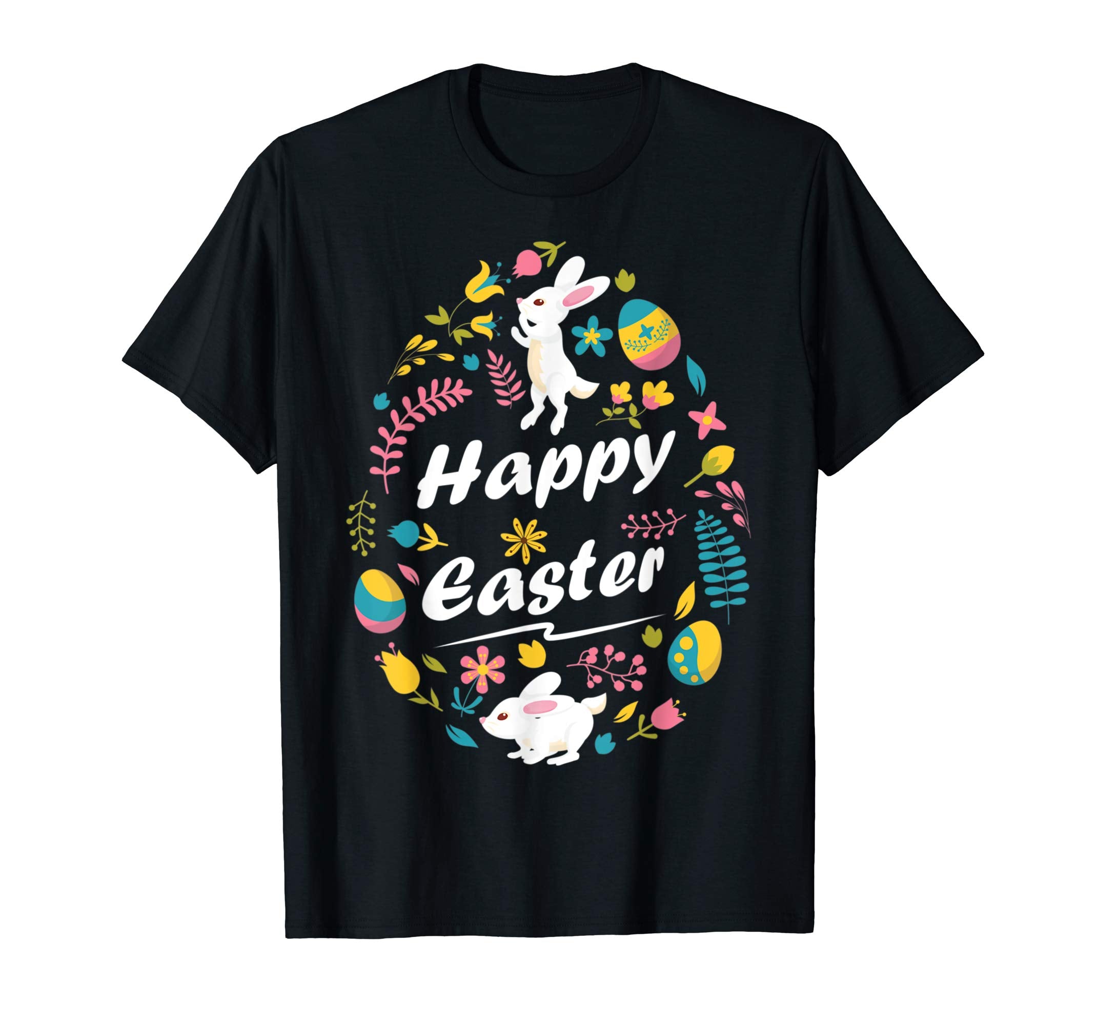 Flower Bunny Playing With Easter Eggs Shirt Happy Easter Da