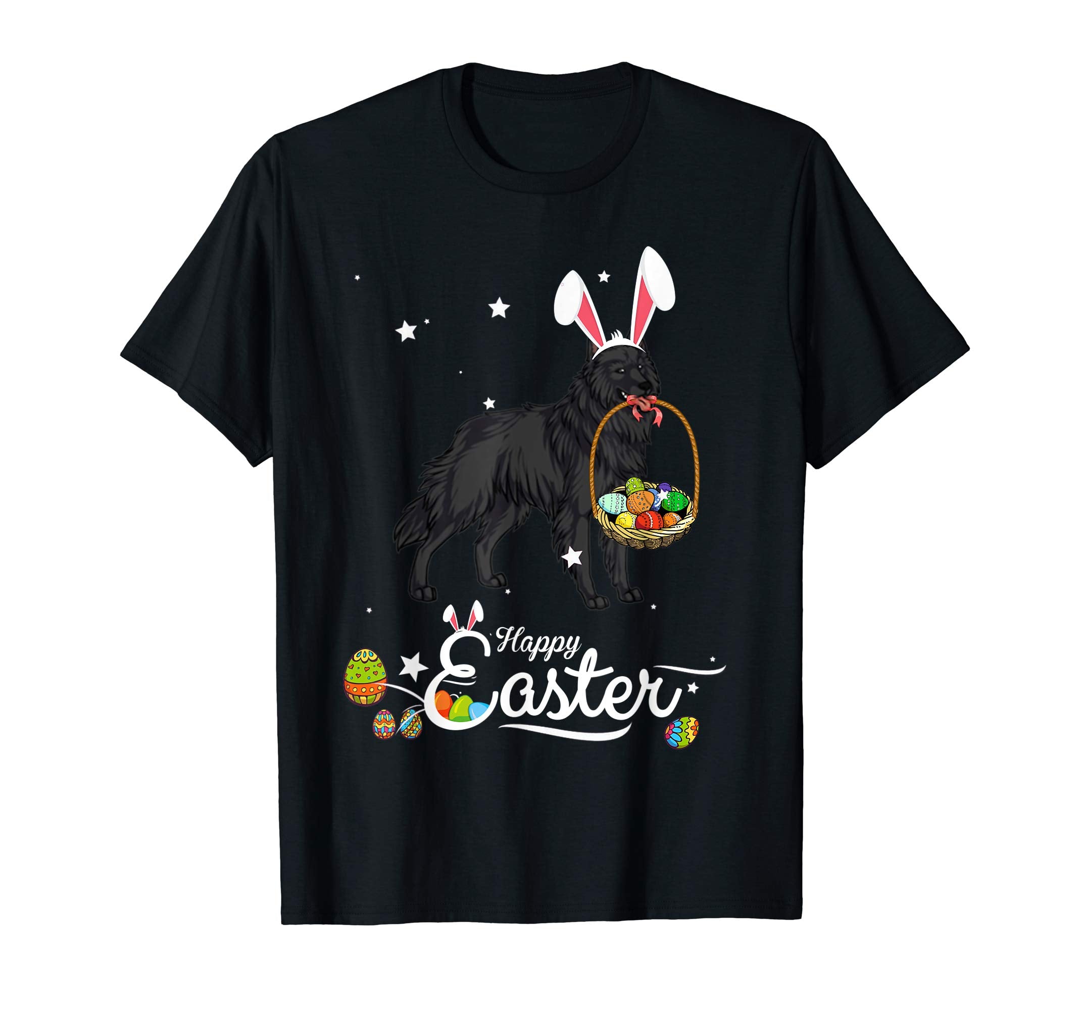Belgian Sheepdog Dog With Bunny Hat Easter Costume T Shirt