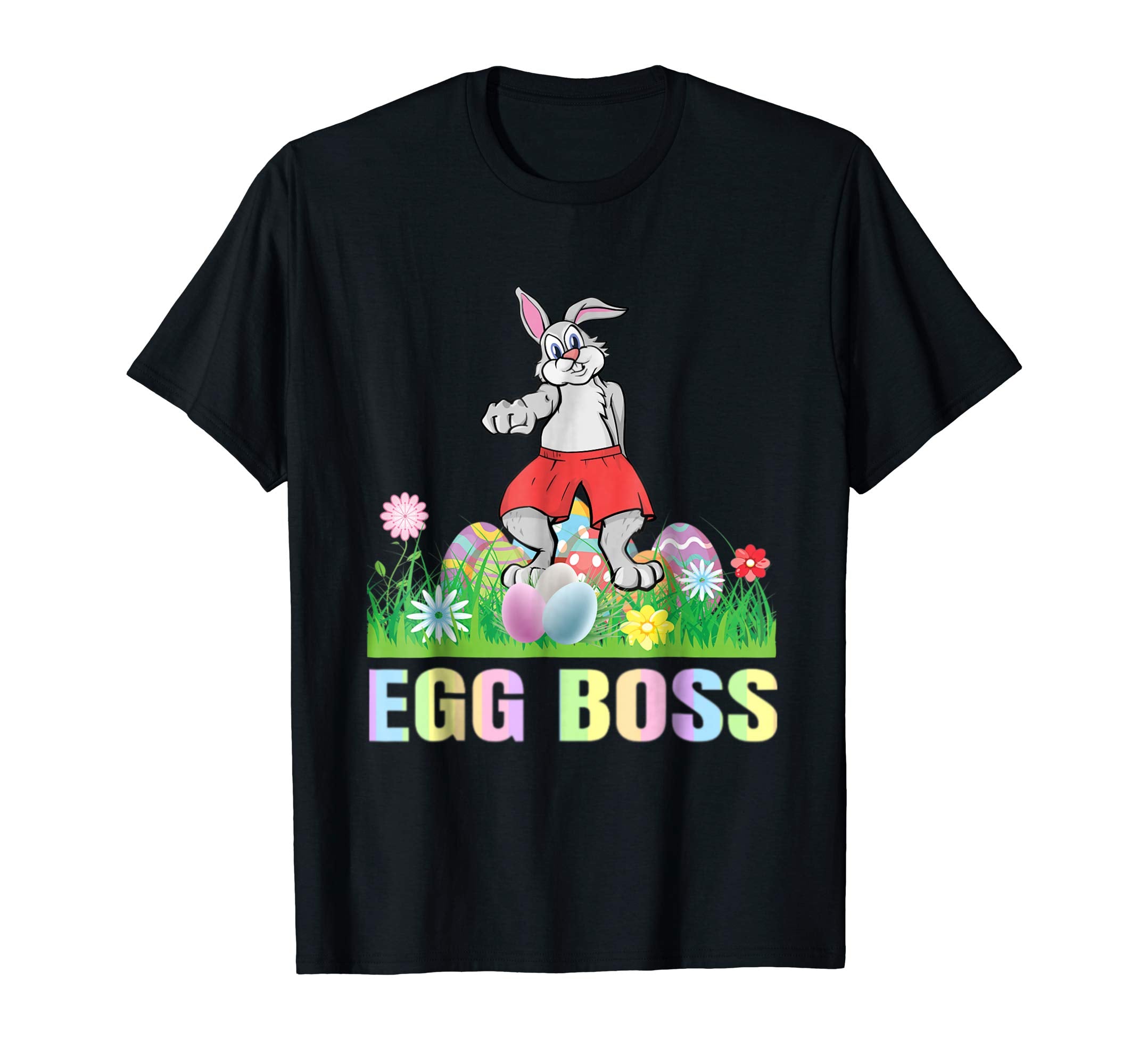 Egg Boss Easter Bunny T Shirt Kids Boys Girls