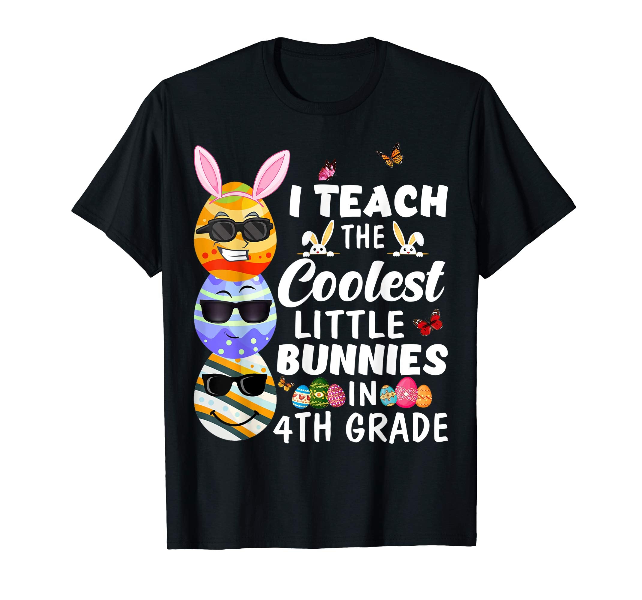 Easter 4th Grade Teacher Shirt Easter Eggs Emoji Funny Gift