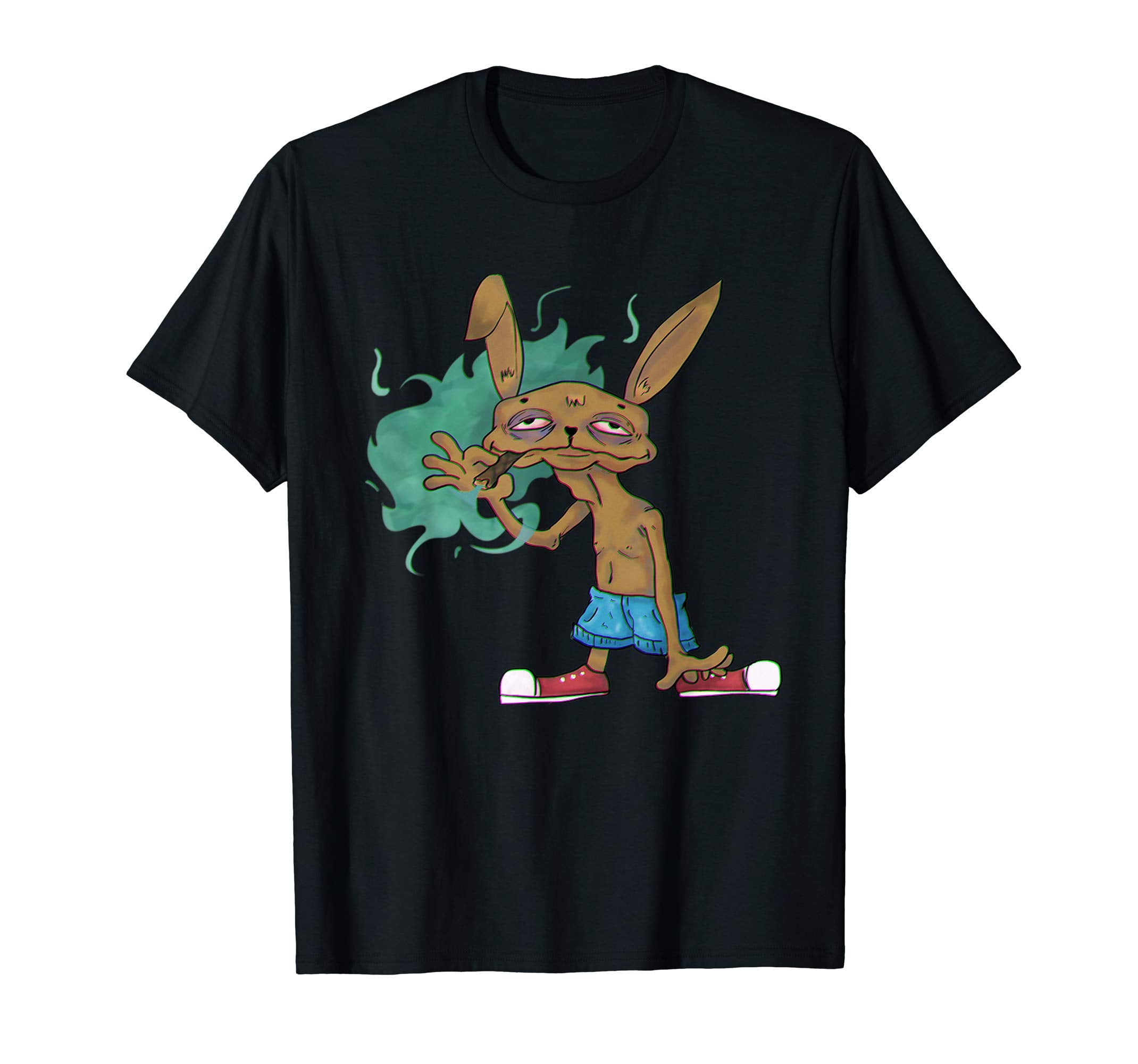 Weed Smoking Rabbit T-Shirt I Stoned Easter Bunny Marijuana