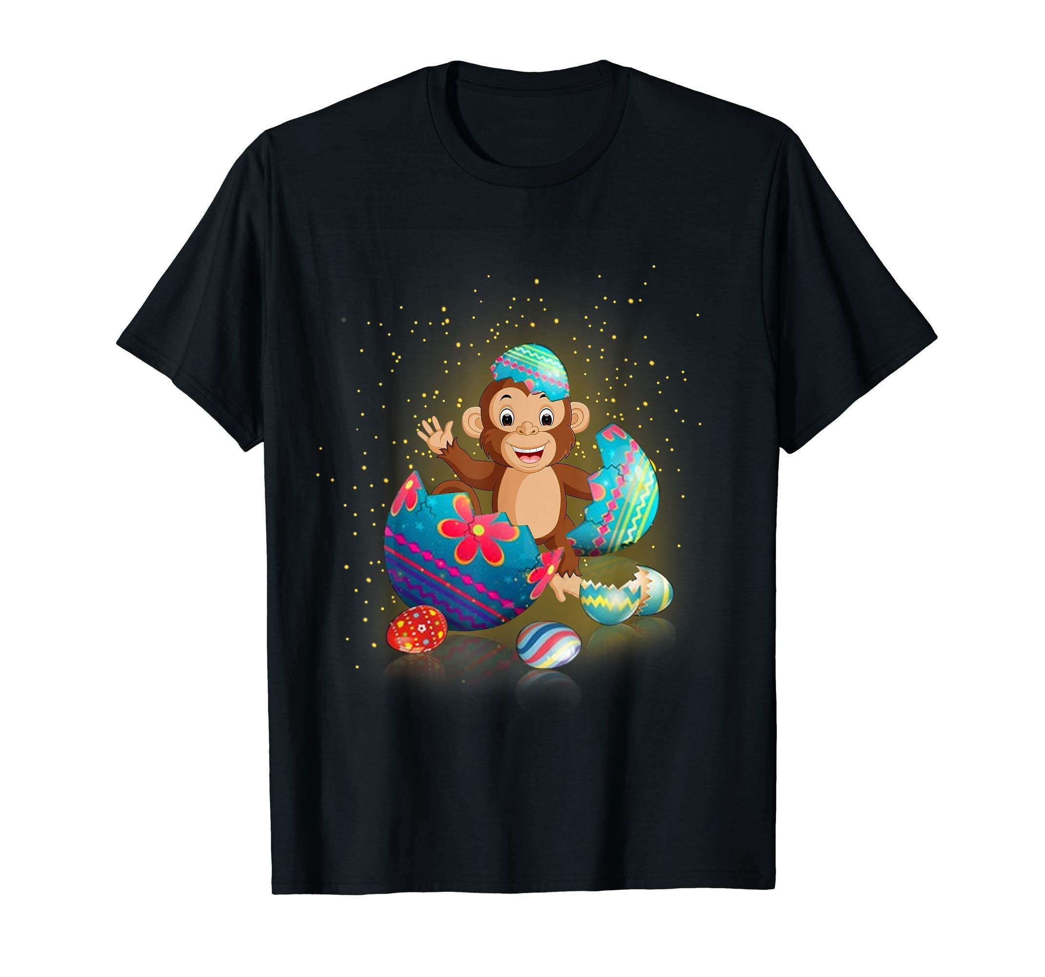 Monkey Easter Eggs Funny T-Shirts Happy Easter Bunny Gifts