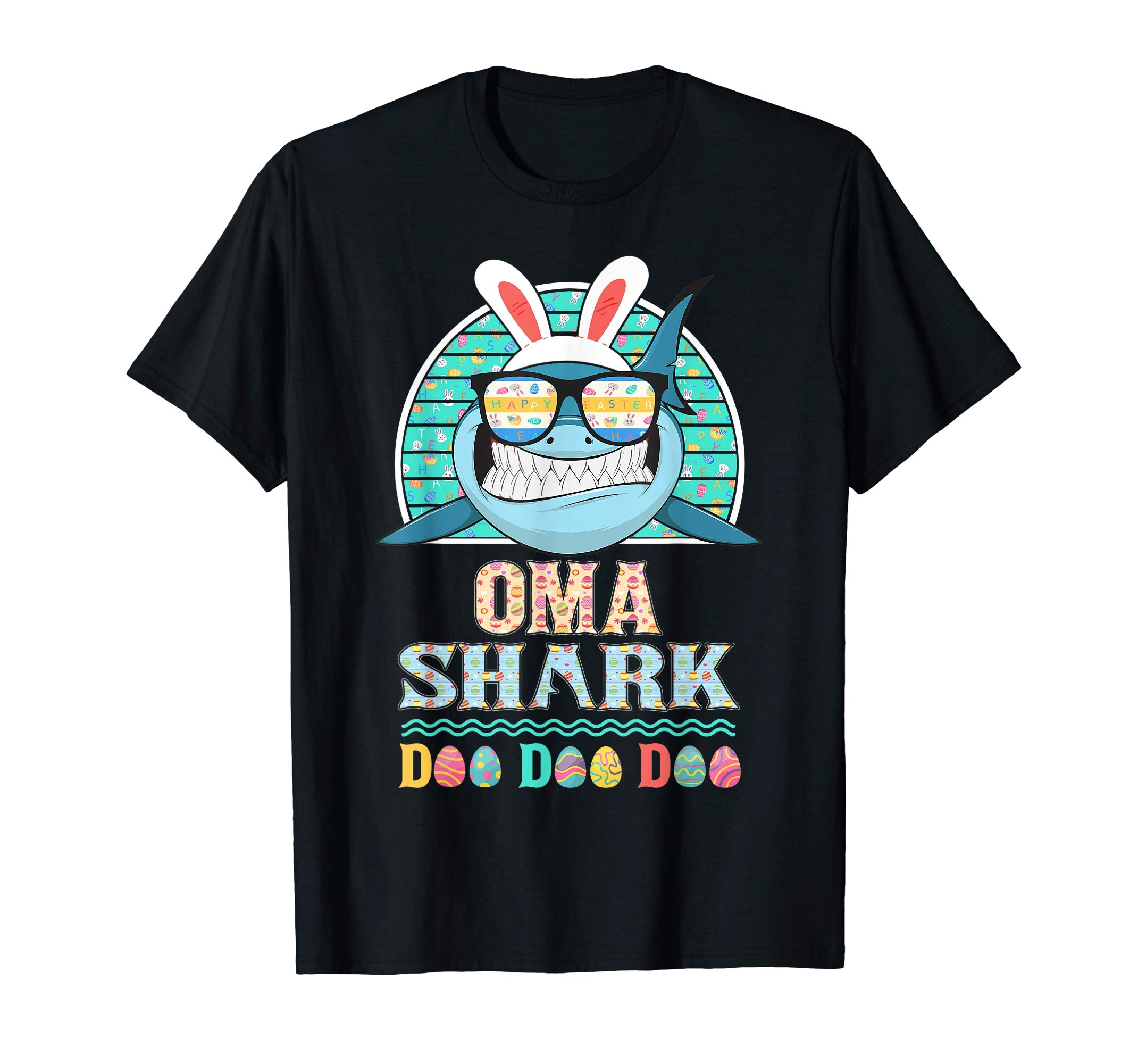 Funny Oma Shark Happy Easter Day Gift Family Shirt