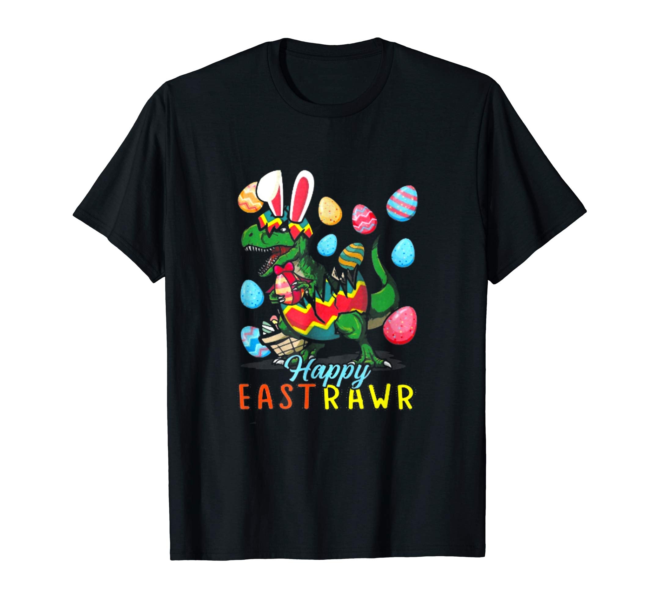 Dinosaur Easter Tshirt Happy Eastrawr T Rex Bunny Egg Shirt