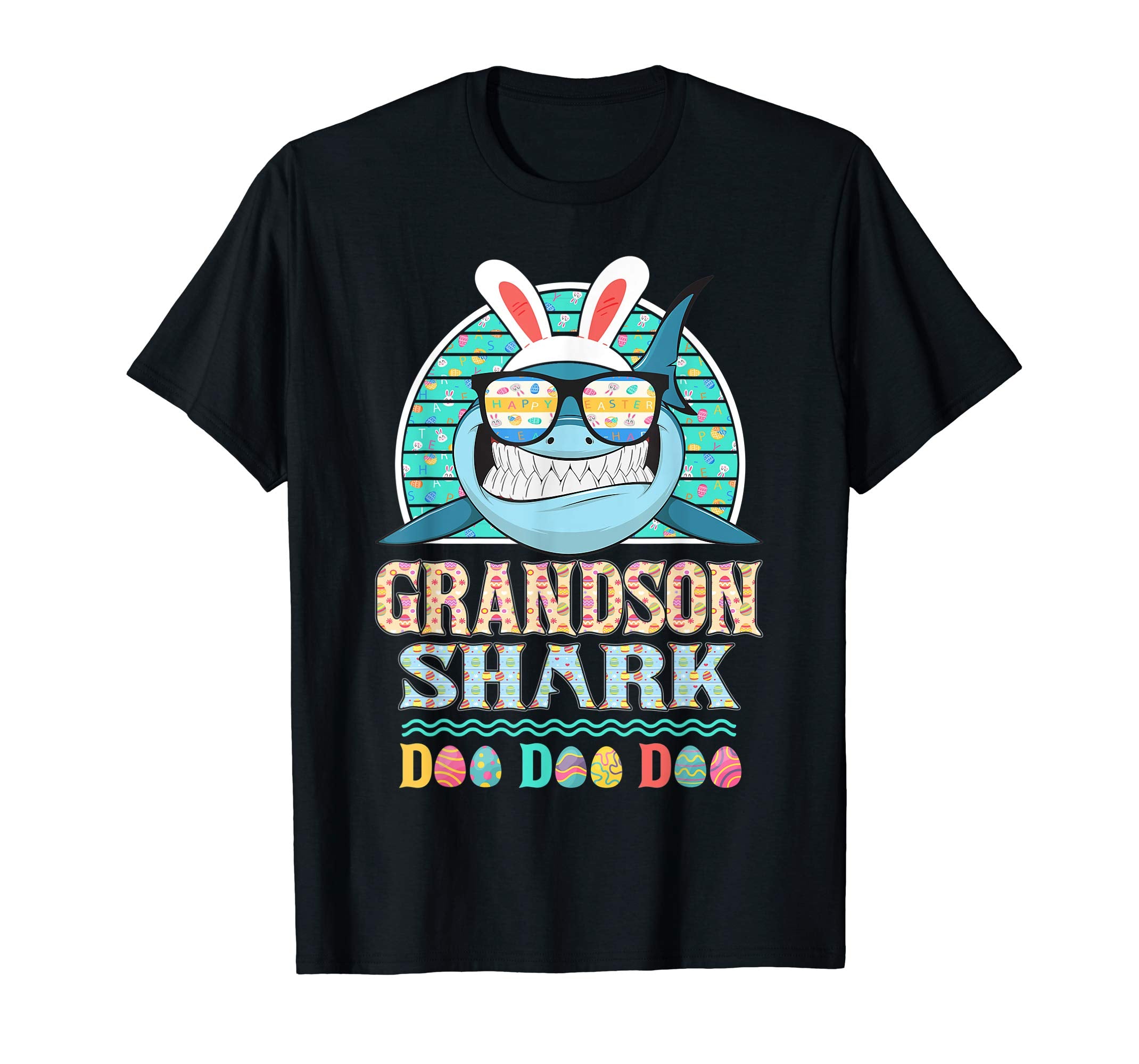 Funny Grandson Shark Happy Easter Day Gift Family Shirt