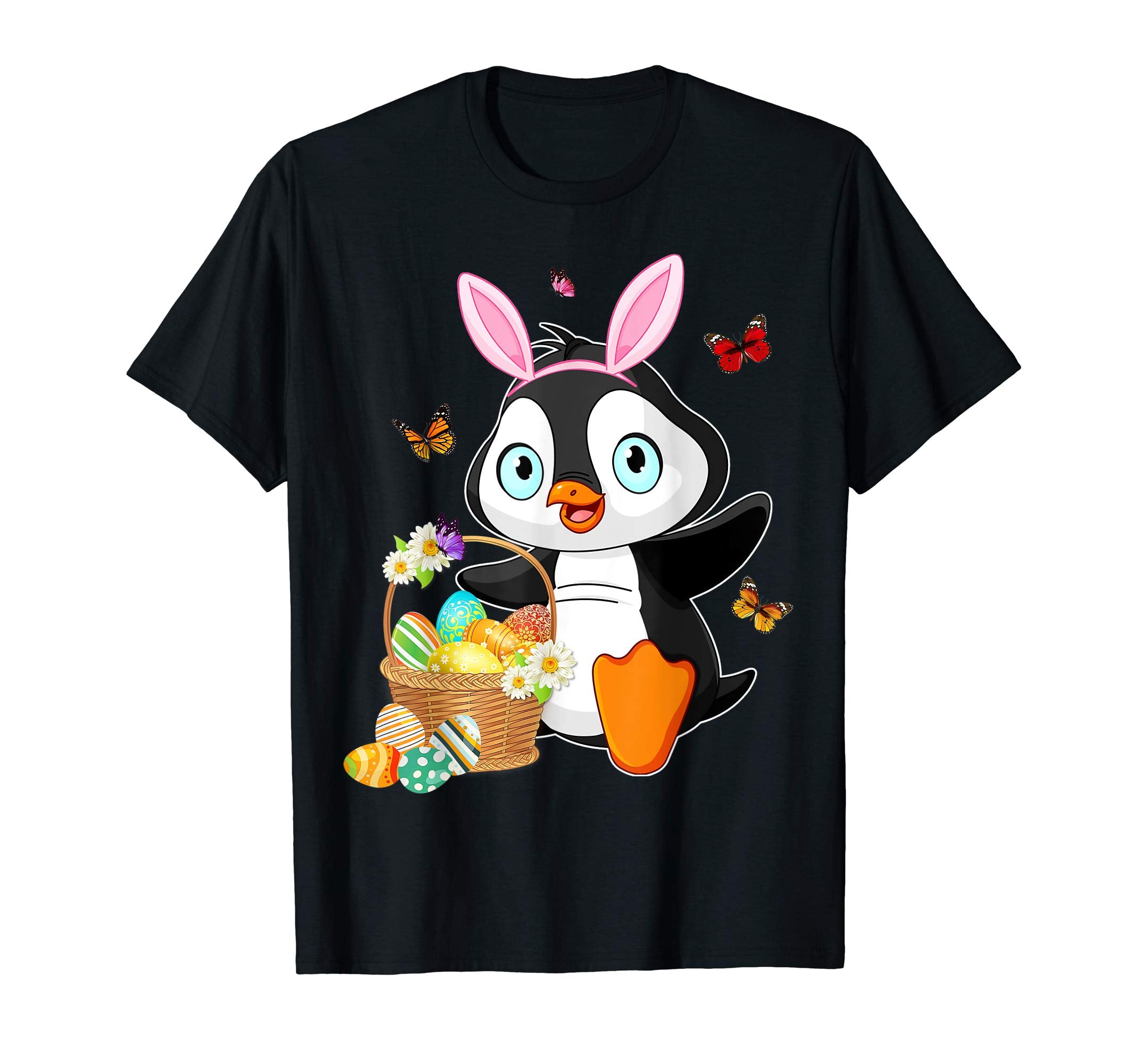 Penguin Bunny Hat Rabbit Easter Eggs Shirt Happy Ea