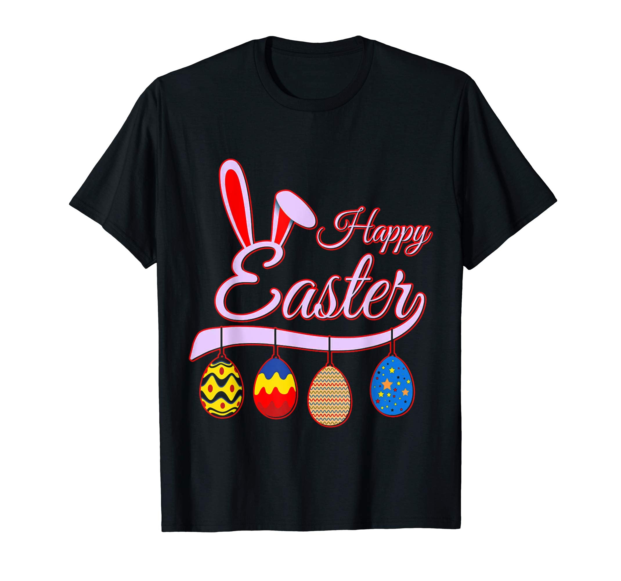 Happy Easter Bunny Tee shirt with Easter Eggs Tee