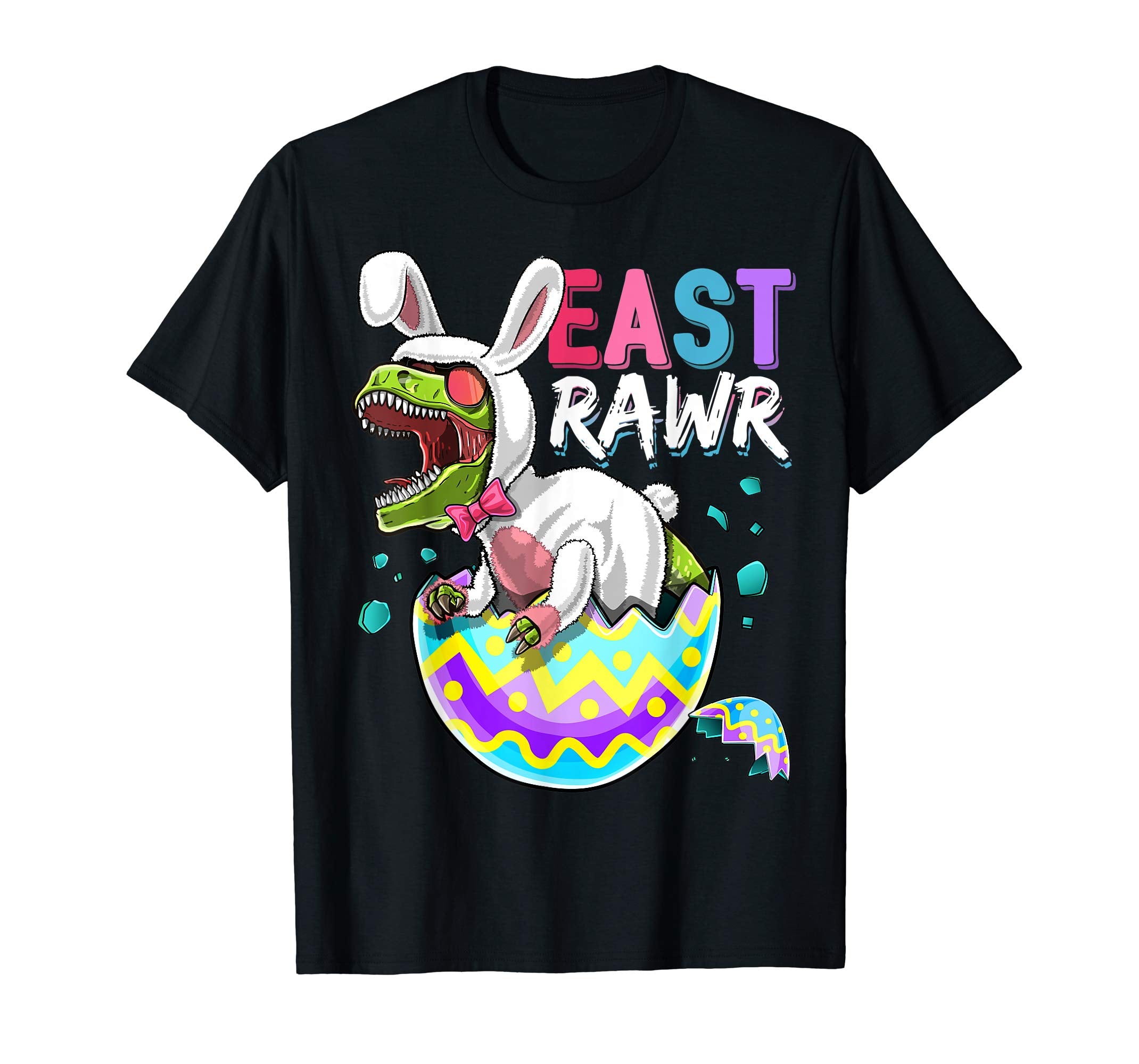 Happy Eastrawr T Rex Dinosaur Easter Bunny Egg Shirt Kids