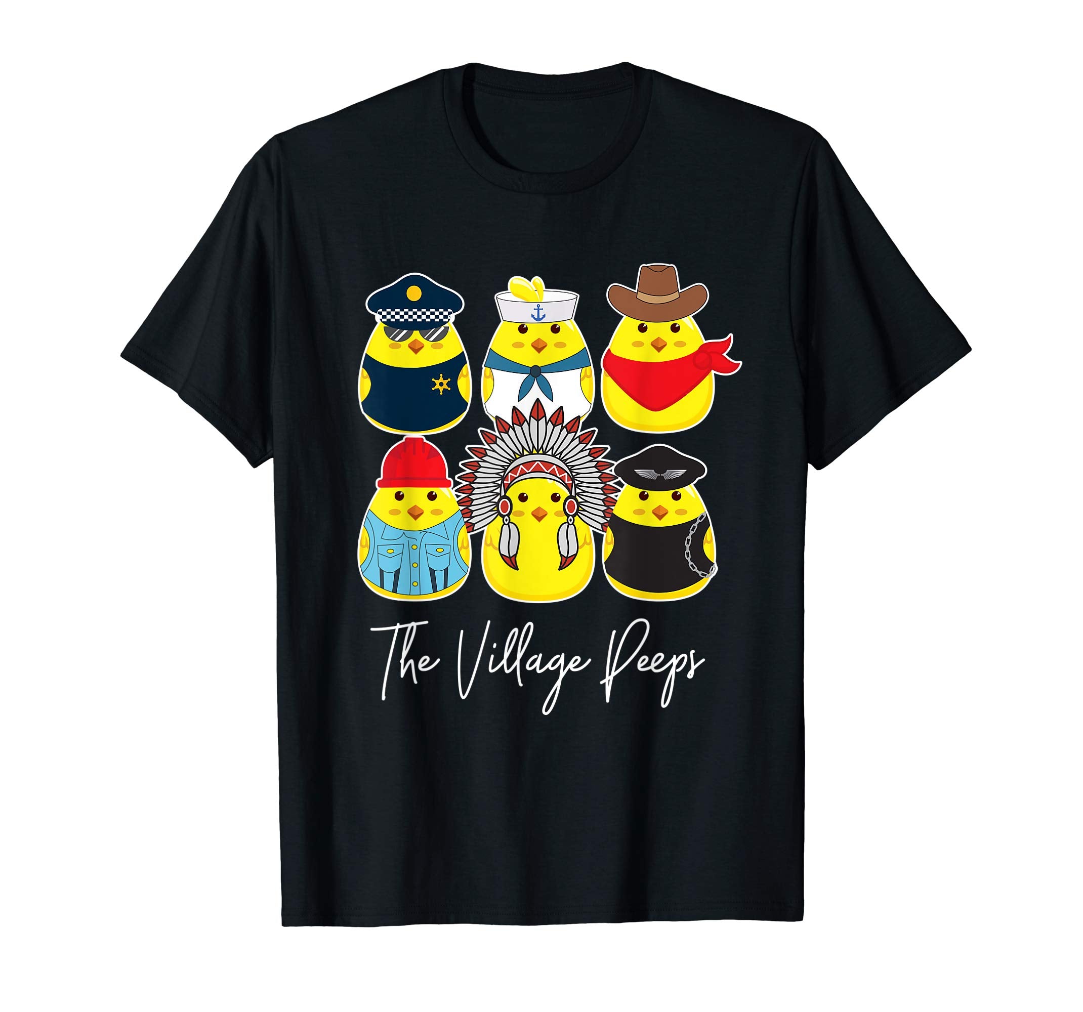 Funny Easter Shirt Village Peeps Cute Chick Tshirt Bunny