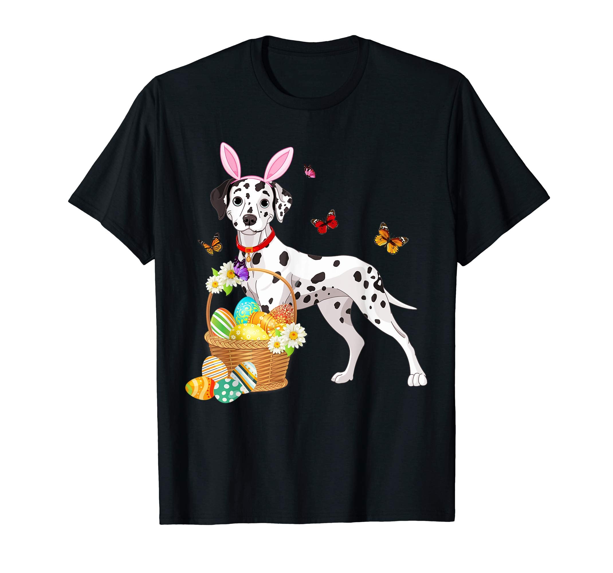 Dalmatian Bunny Hat Rabbit Easter Eggs Shirt Happy Ea