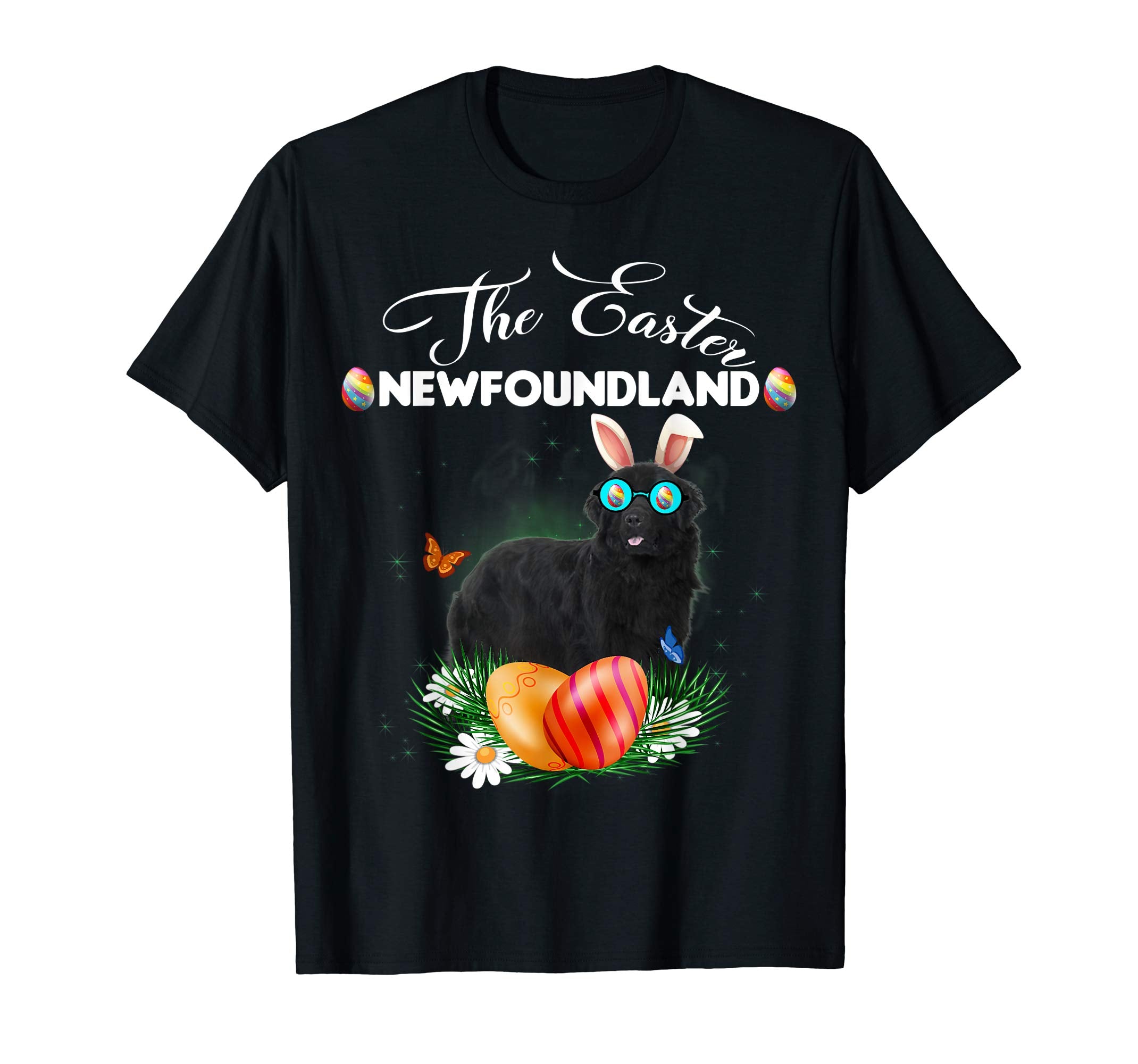 Newfoundland Bunny Easter Day Dog Gifts T-Shirt