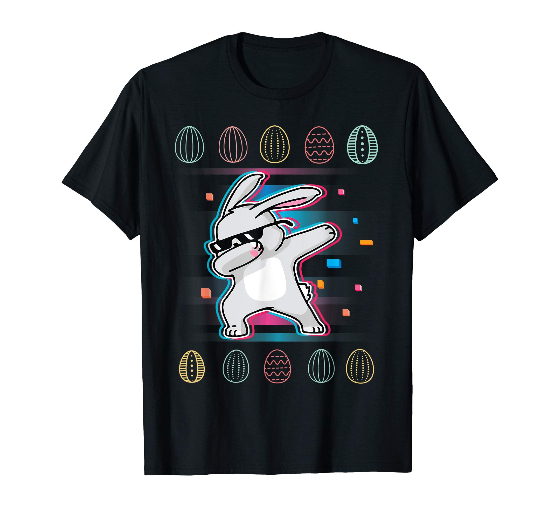 Vintage Rabbit Bunny Dabbing Around Easter Eggs Retro Shirt