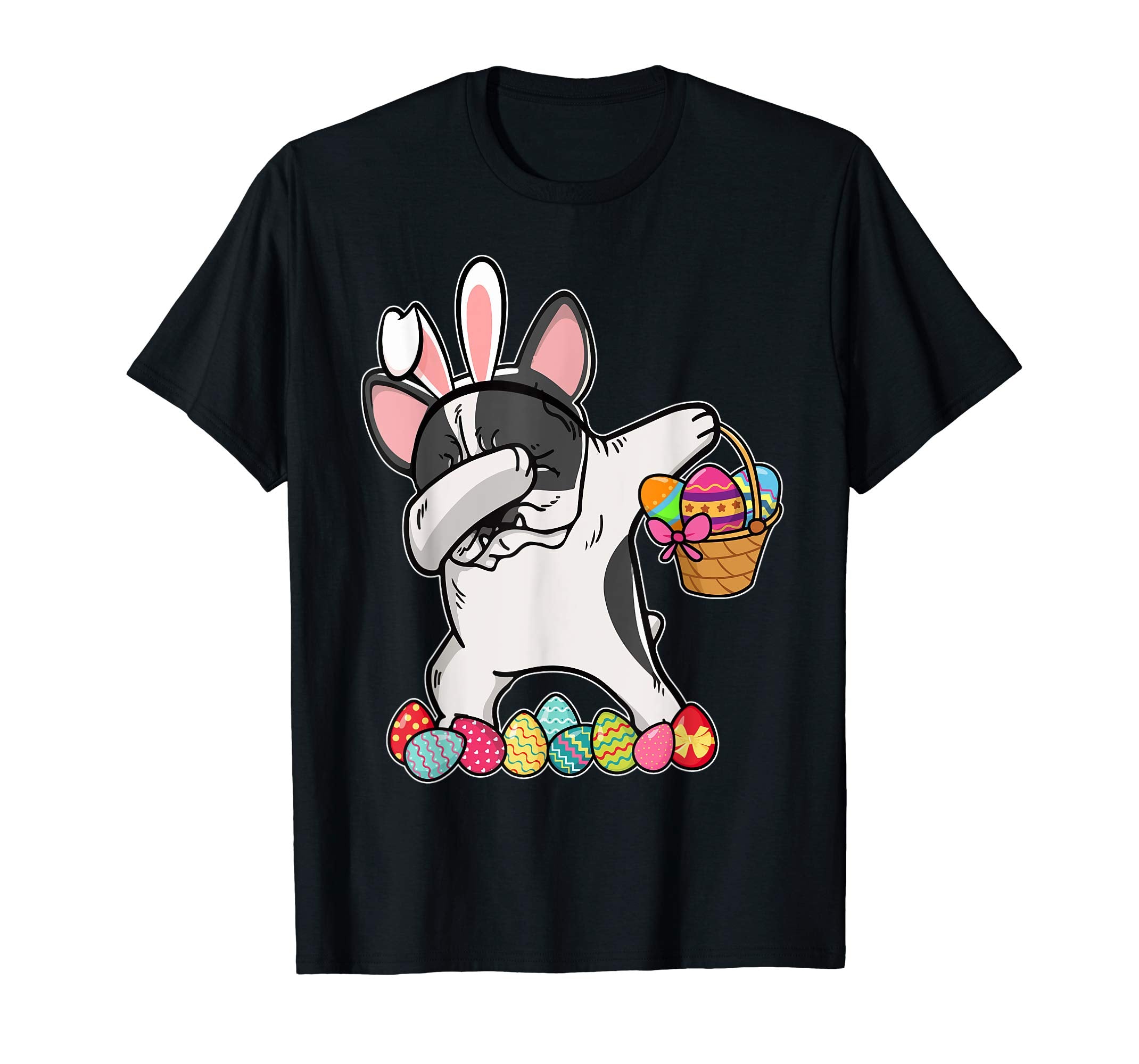 French Bulldog Dabbing Easter Bunny Egg Basket Hunting Shirt