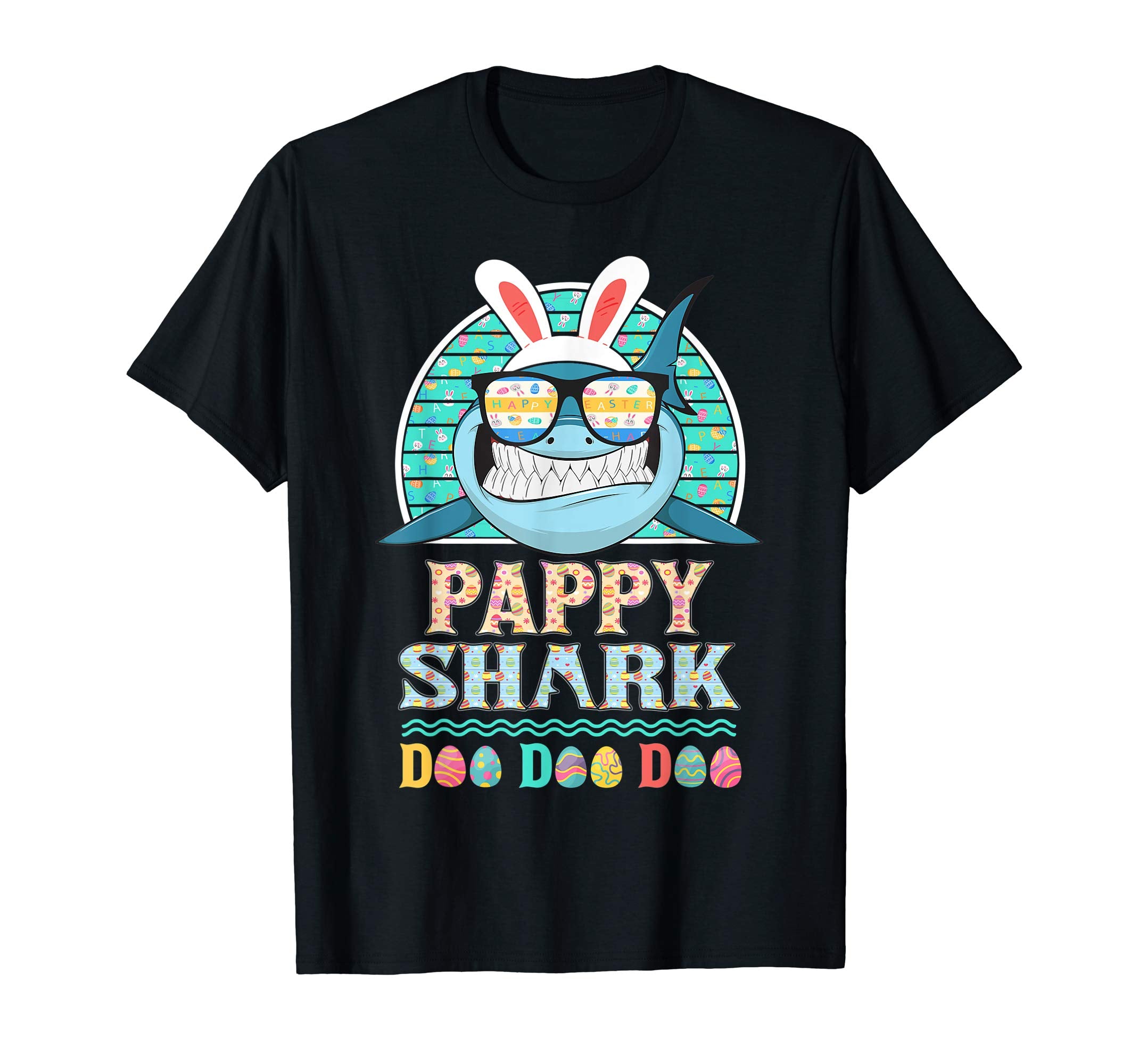 Funny Pappy Shark Happy Easter Day Gift Family Shirt