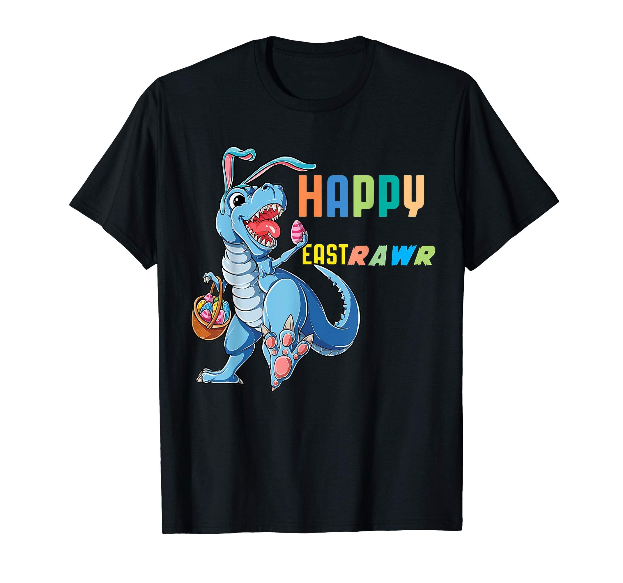 Happy Eastrawr T Rex Dinosaur Easter Bunny Egg Shirt Kids