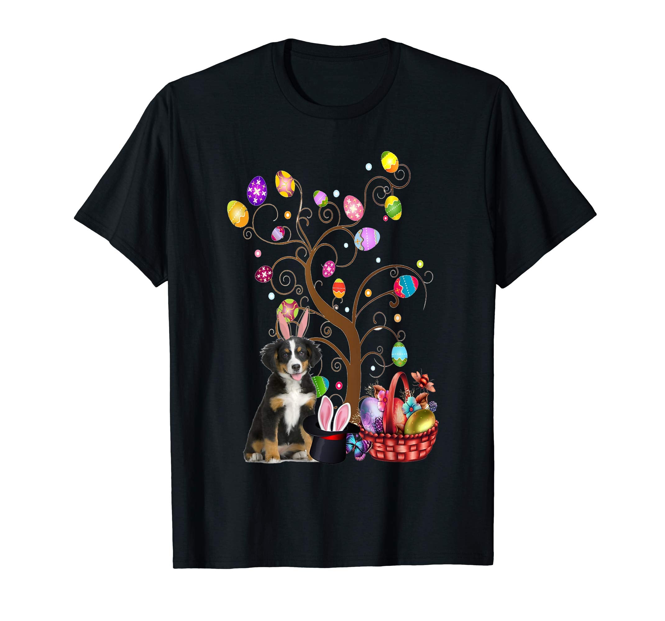 Bunny Bernese Mountain Dog Easter Day Hunting Egg T-Shirt