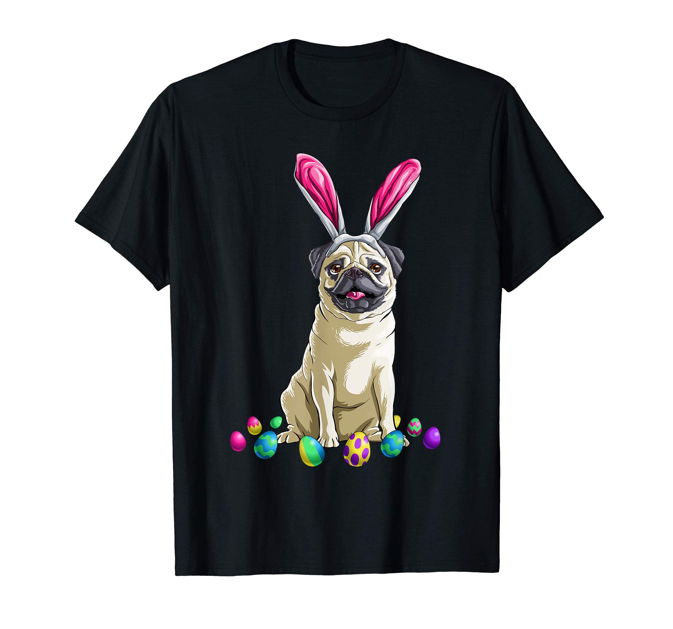 Easter Pug T Shirt Men Women Kids Bunny Basket Eggs Gift