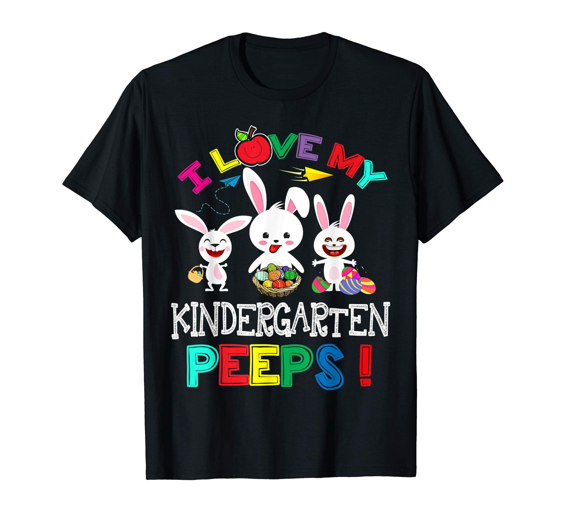 I Love My Kindergarten Peeps Bunnies Easter Teacher T Shirt