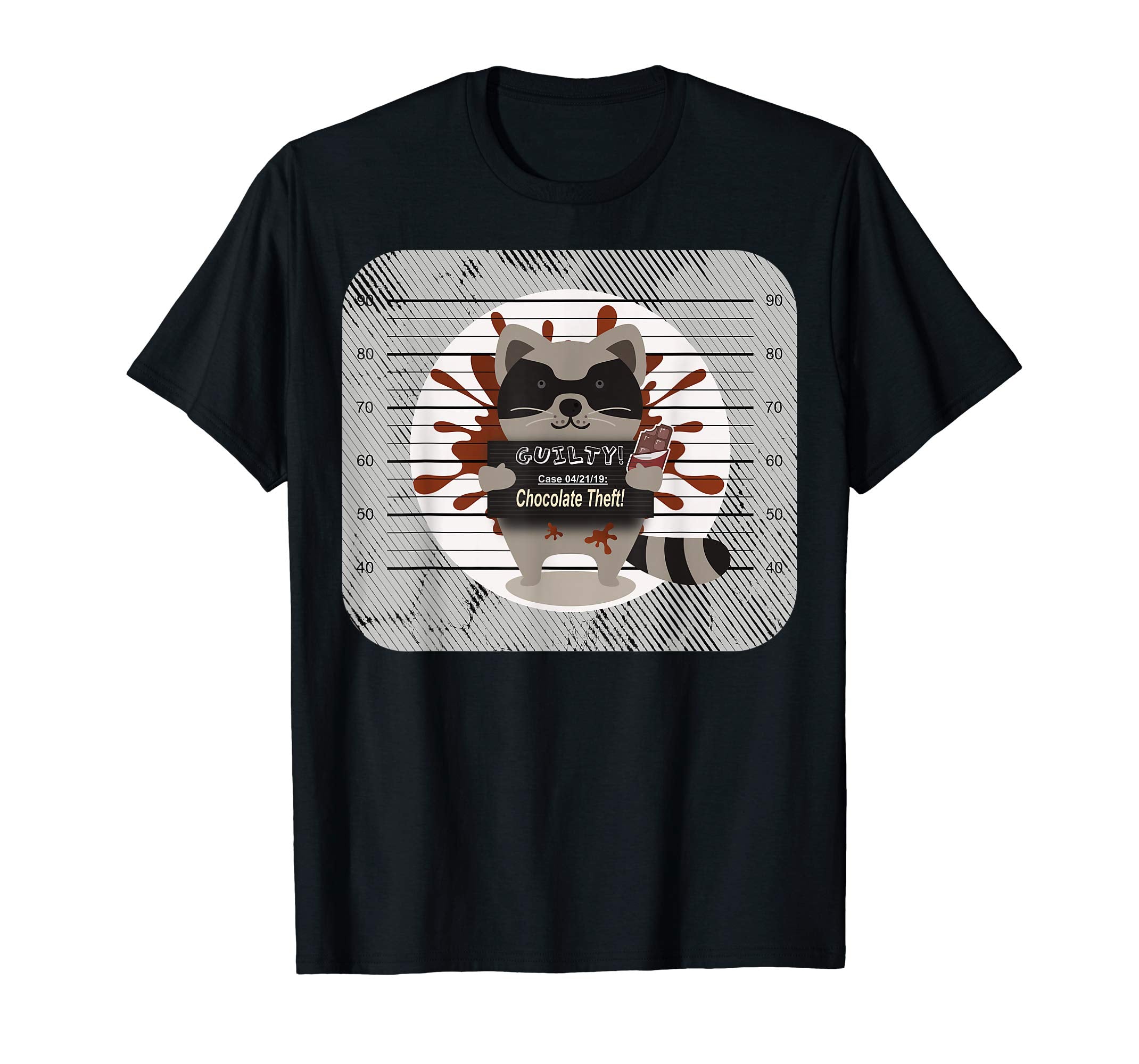 Funny Racoon Easter Tshirt I Stolen Chocolate Mugshot Tee