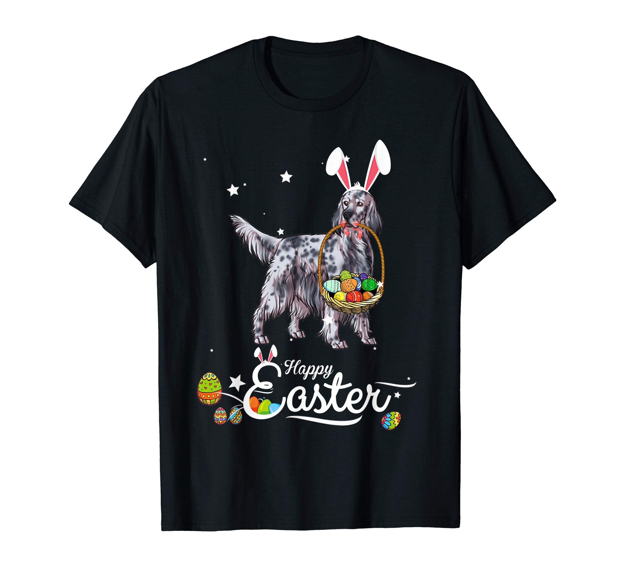 English Setter Dog With Bunny Hat Easter Costume T Shirt