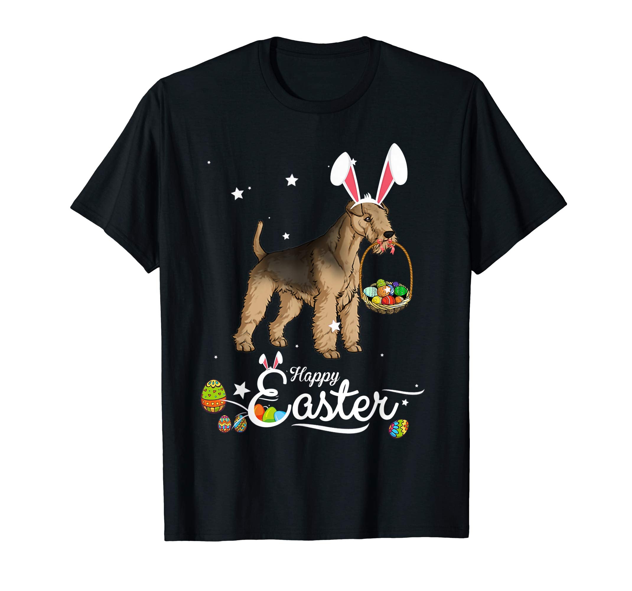 Lakeland Terrier Dog With Bunny Hat Easter Costume T Shirt